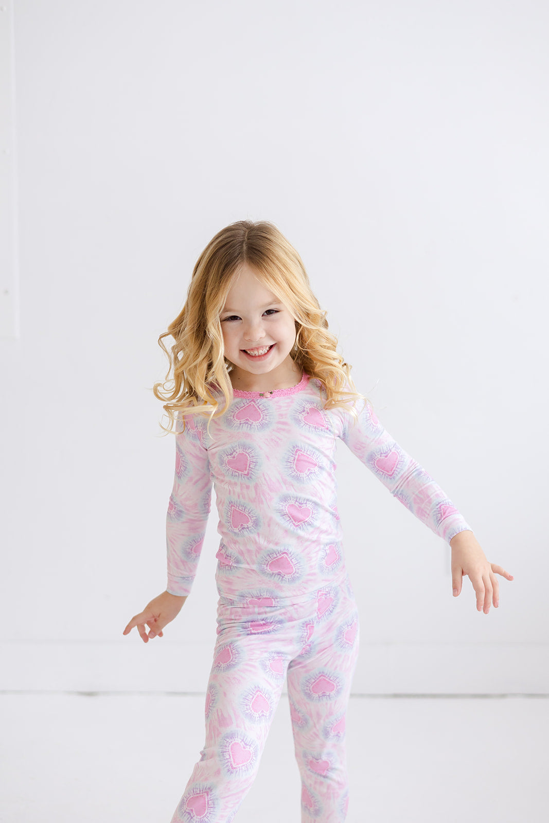 Tie Dye Hearts Matching Set - Women's Full Length Lounge Pajama Set | Soft Cotton Sleepwear for Women | Perfect for Sleepovers, Relaxing at Home & Cozy Nights