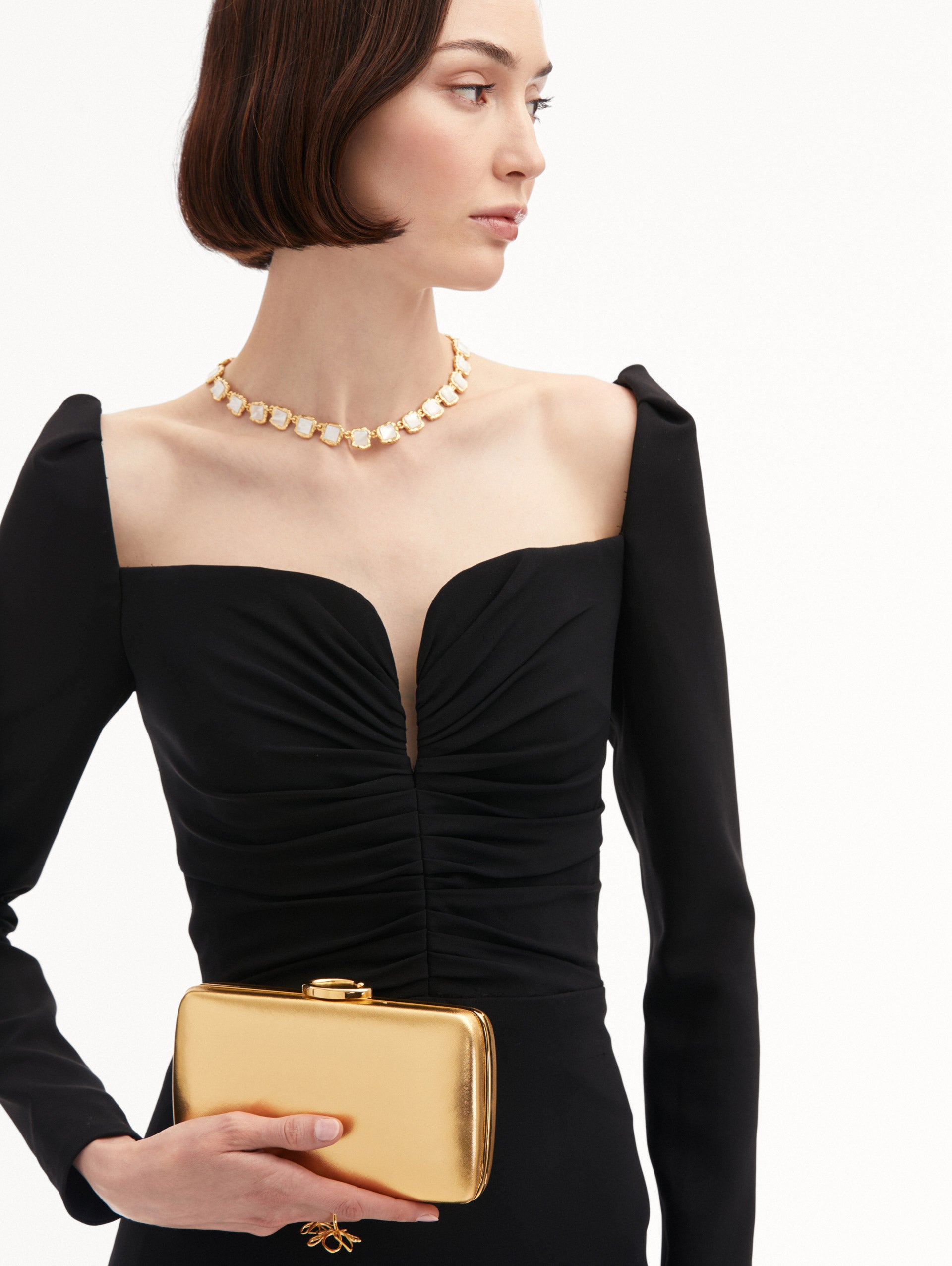 Elegant Metallic Minaudière Clutch - Perfect for Evening Parties, Weddings & Special Occasions