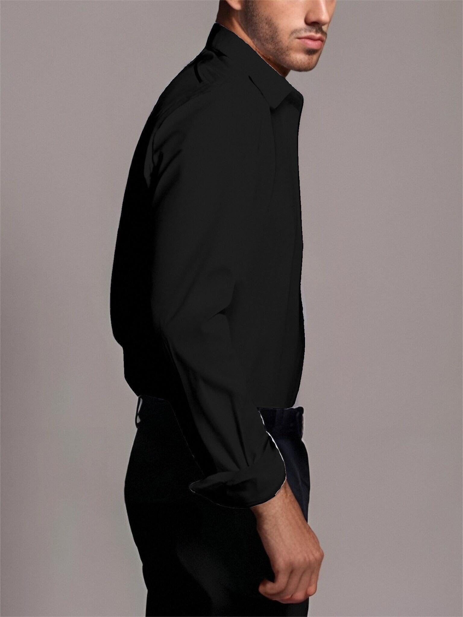 BEILU Men's Slim Fit Stretch Dress Shirts - Formal Long Sleeve Button Down Shirts for Business, Office & Special Occasions