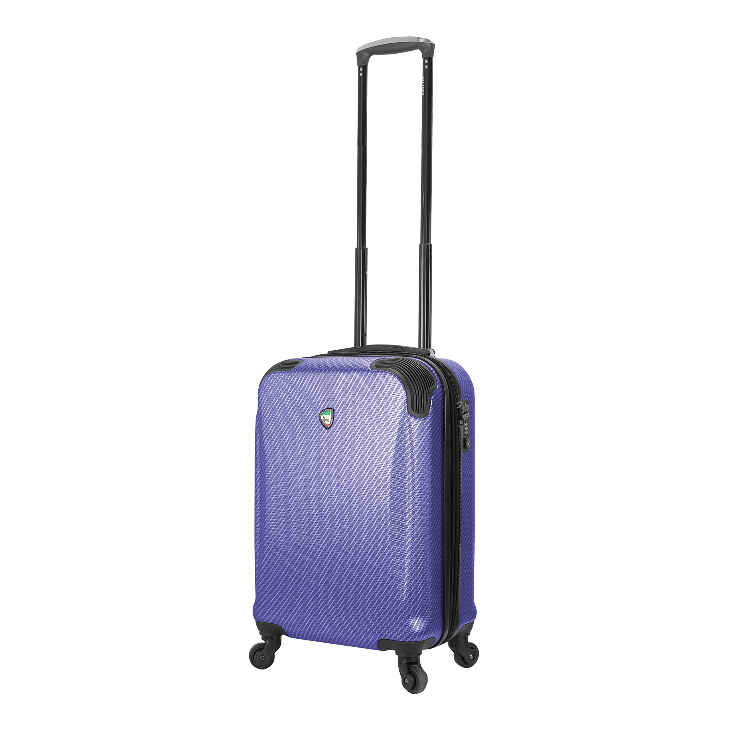 Mia Toro Italy Gaeta Hard Side Spinner Carry-on Luggage - Lightweight Blue Suitcase for Travel, One Size - Perfect for Airplane Cabin & Weekend Getaways
