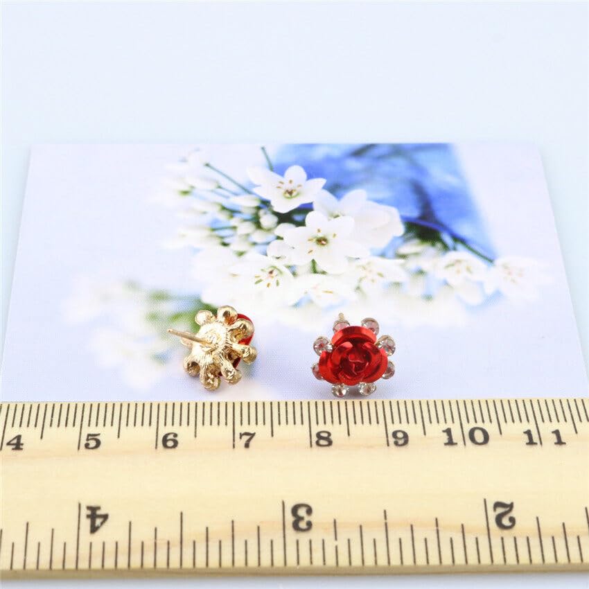 Elegant Rose Flower Stud Earrings for Women - Rose Red Charm Jewelry | Perfect for Valentine's Day Gifts, Anniversary Presents & Everyday Wear