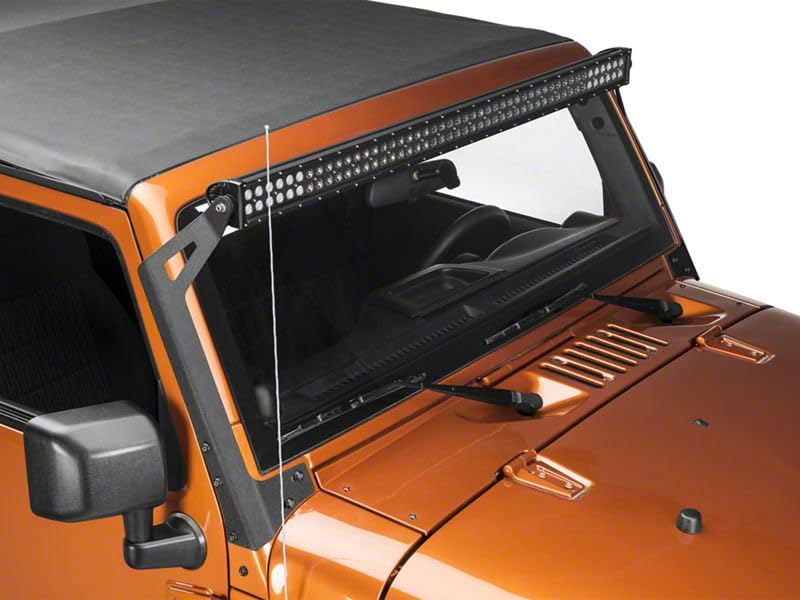 Raxiom 50-Inch LED Light Bar Windshield Mount for 07-18 Jeep Wrangler JK - Off-Road Lighting Upgrade for Trail & Night Driving