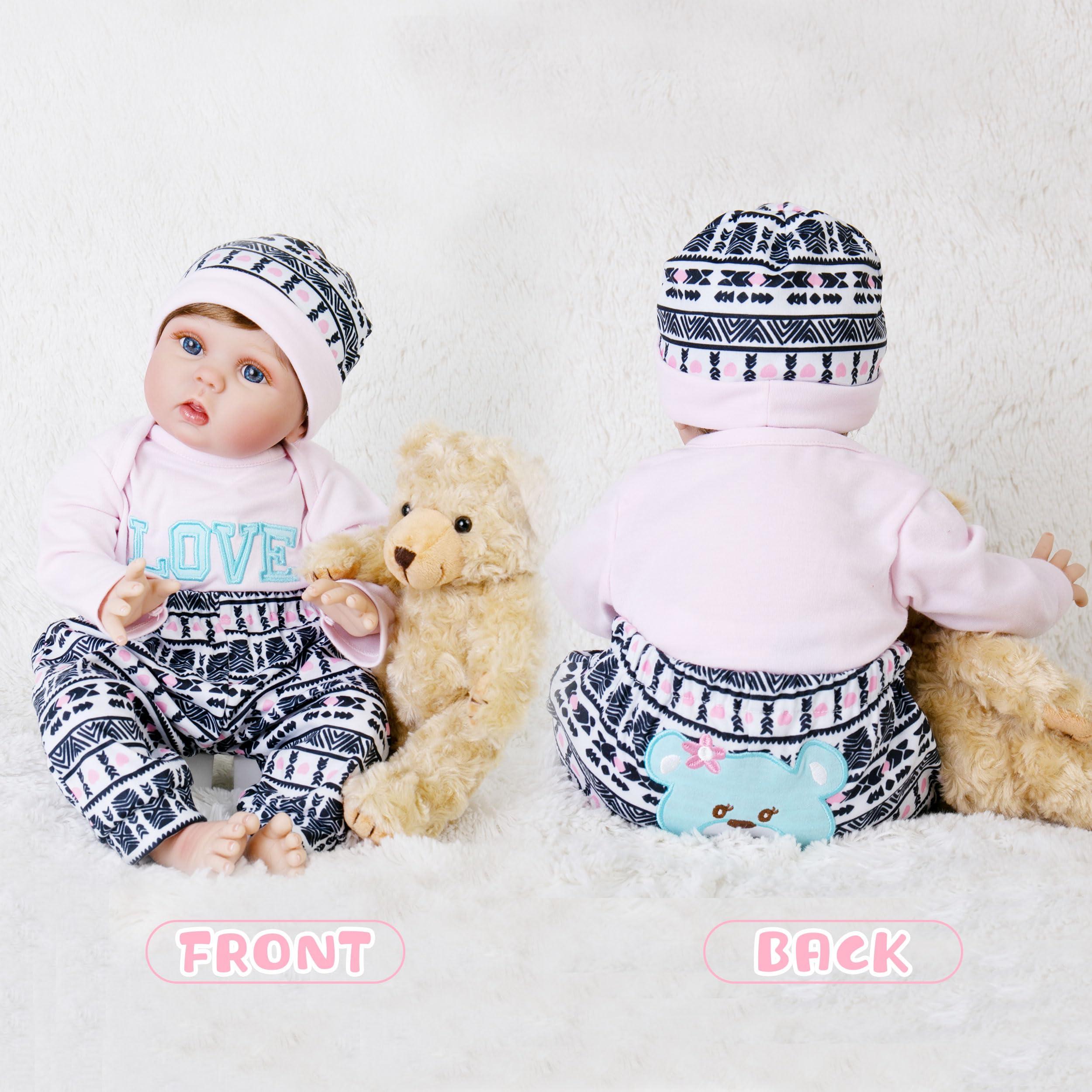 Adorable Pink Reborn Baby Doll Clothes Set for 17-22 Inch Newborn Girl Dolls - Soft Outfits & Accessories for Realistic Baby Doll Play, Collecting & Photography