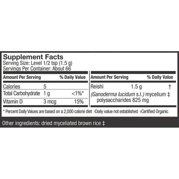 Organic Reishi Mushroom Mycelium Powder - 100% Pure Ganoderma Lucidum Supplement for Immune Support & Stress Relief - Use in Smoothies, Coffee or Wellness Teas