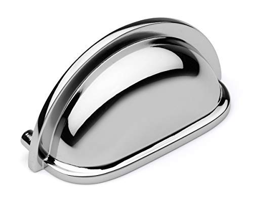 Dynasty Hardware P-953-26 Polished Chrome Cabinet Pull - Vintage Style Bin Drawer Handle for Kitchen Cabinets, Dressers & Furniture (Set of 1) - Perfect for Home Renovation & DIY Projects