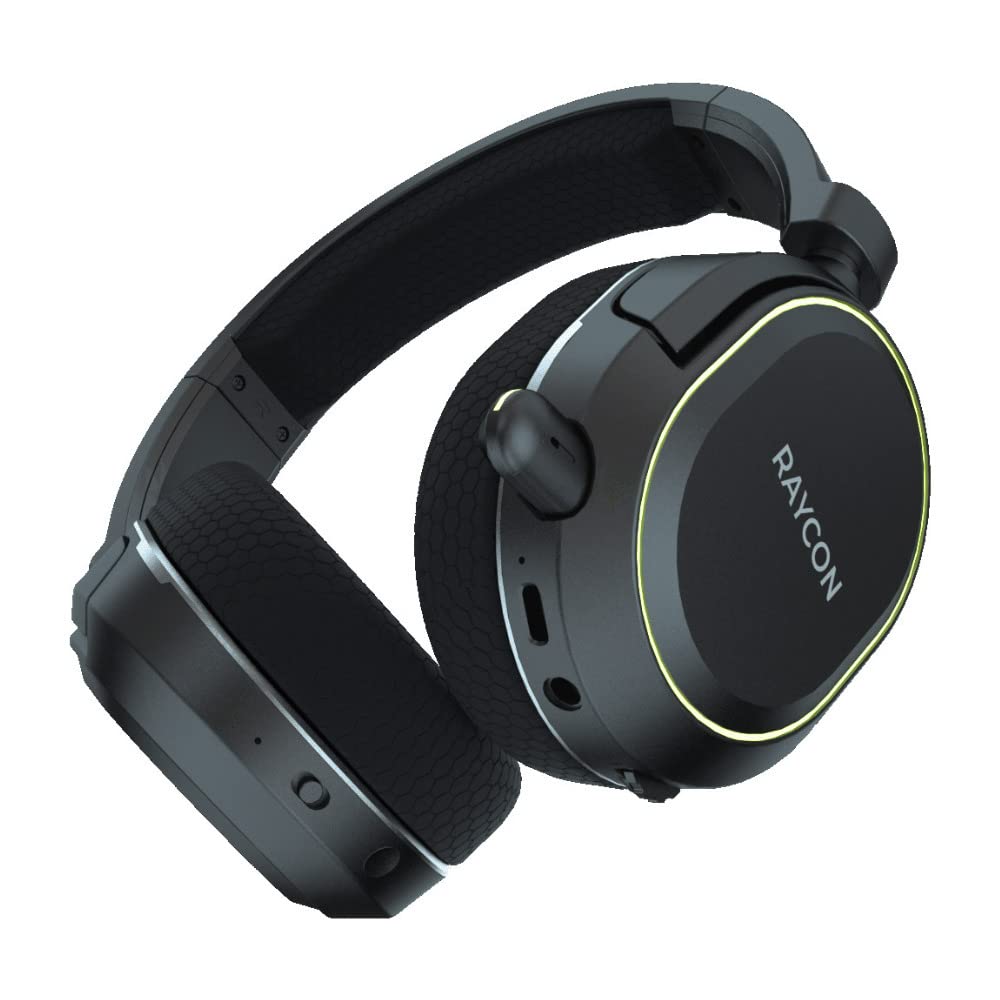 Raycon Wireless Gaming Headphones with Retractable HD Mic - 45ms Ultra-Low Latency, 26H Battery, Bluetooth 5.0 (Deep Space Black) - Perfect for PC, PS5, Xbox & Mobile Gaming