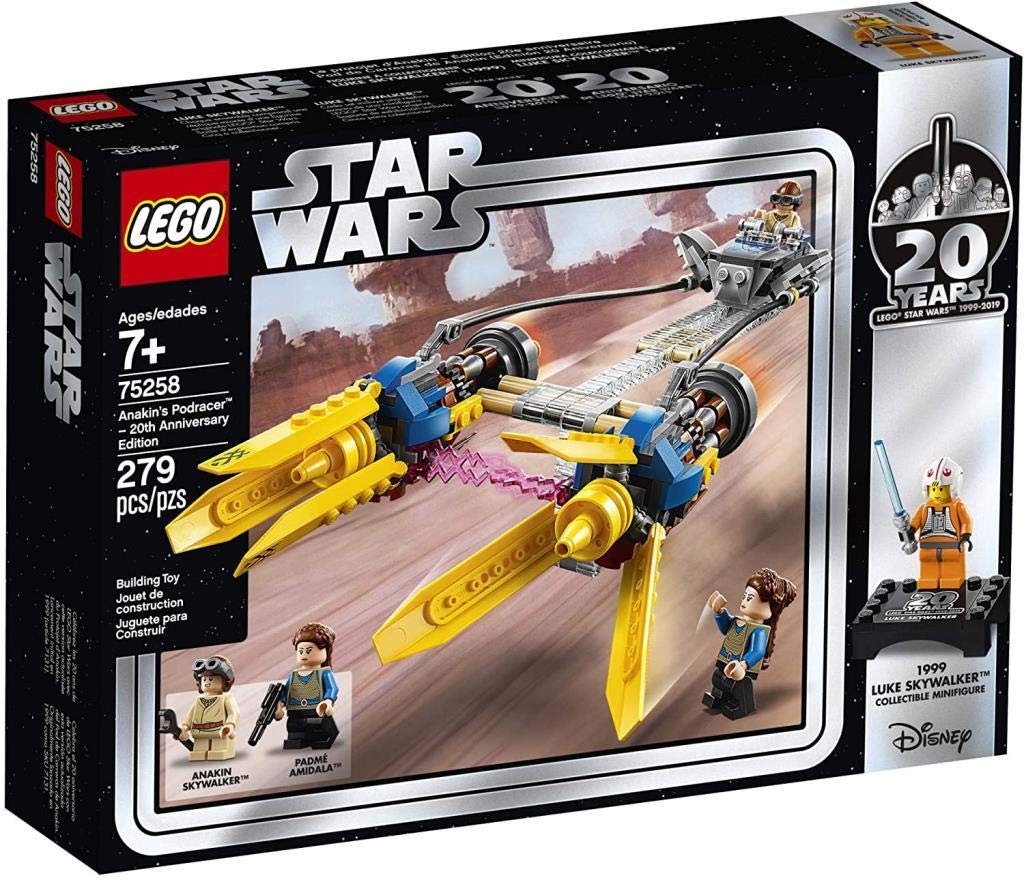 LEGO Star Wars Anakin's Podracer 20th Anniversary Edition - Buildable Skywalker Episode I Racer Toy with Luke Skywalker Minifigure (75258) | Collectible Model Kit for Kids & Adults, Perfect for Display & Play | Star Wars Gift for Fans & Collectors