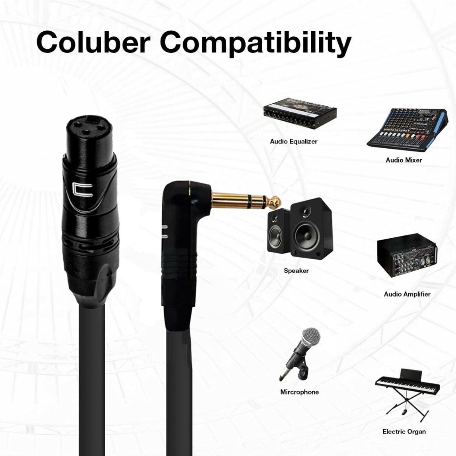 Professional 200ft Green Balanced XLR Female to Right Angle 1/4