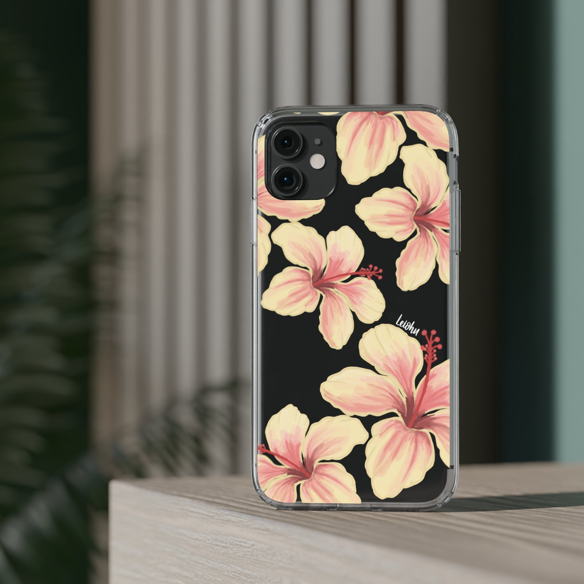 Premium Clear Hibiscus Ke'oke'o Phone Case - Shatterproof Protective Cover for iPhone & Samsung - Perfect for Beach, Travel & Everyday Use