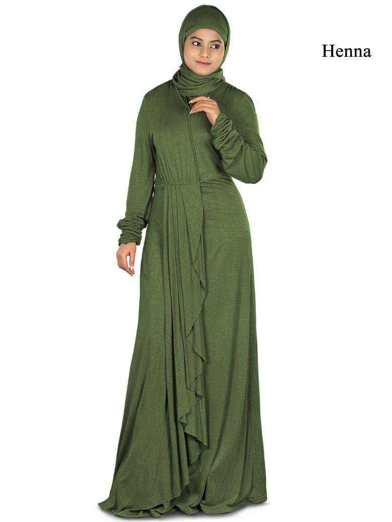 Elegant Iba Jersey Abaya - Modest Muslim Prayer Dress for Women - Perfect for Prayer, Mosque, and Special Occasions