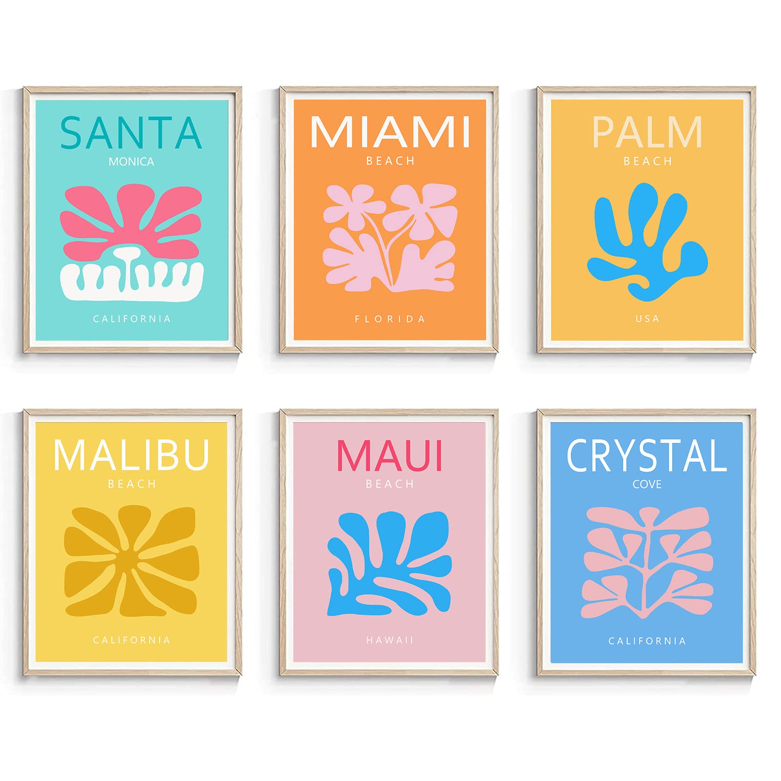 Abstract Travel Wall Art - Colorful Preppy Painting, Pink College Poster, Trendy Canvas Print, Danish Pastel Aesthetic Decor (8x10 Inches) - Perfect for Dorm Rooms, Bedrooms & Office Spaces