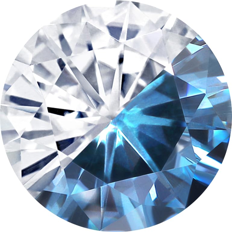 White Moissanite - Persian Blue Moissanite