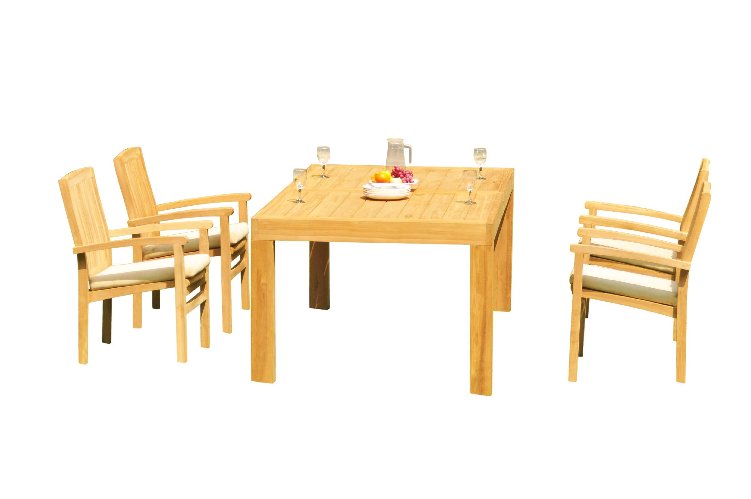 Premium 4-Seater 5-Piece Teak Wood Dining Set - 86