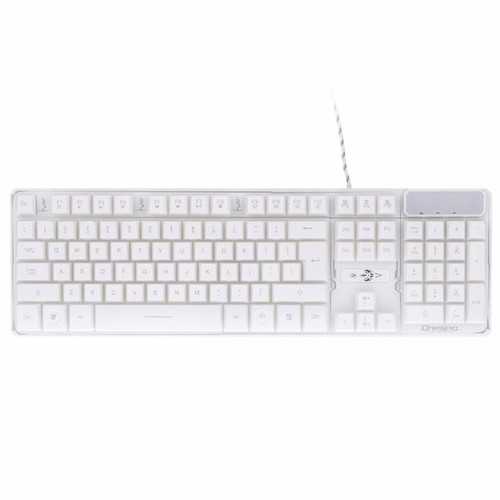 A879W Wired RGB Backlit Mechanical Gaming Keyboard with 3 Color Modes - White | Perfect for PC Gaming, Office Work & Typing