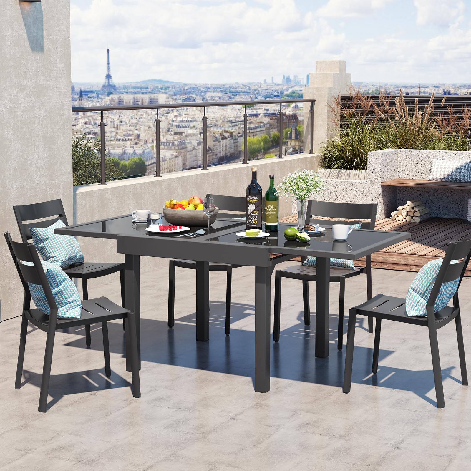 Expandable Aluminum Outdoor Dining Table 35