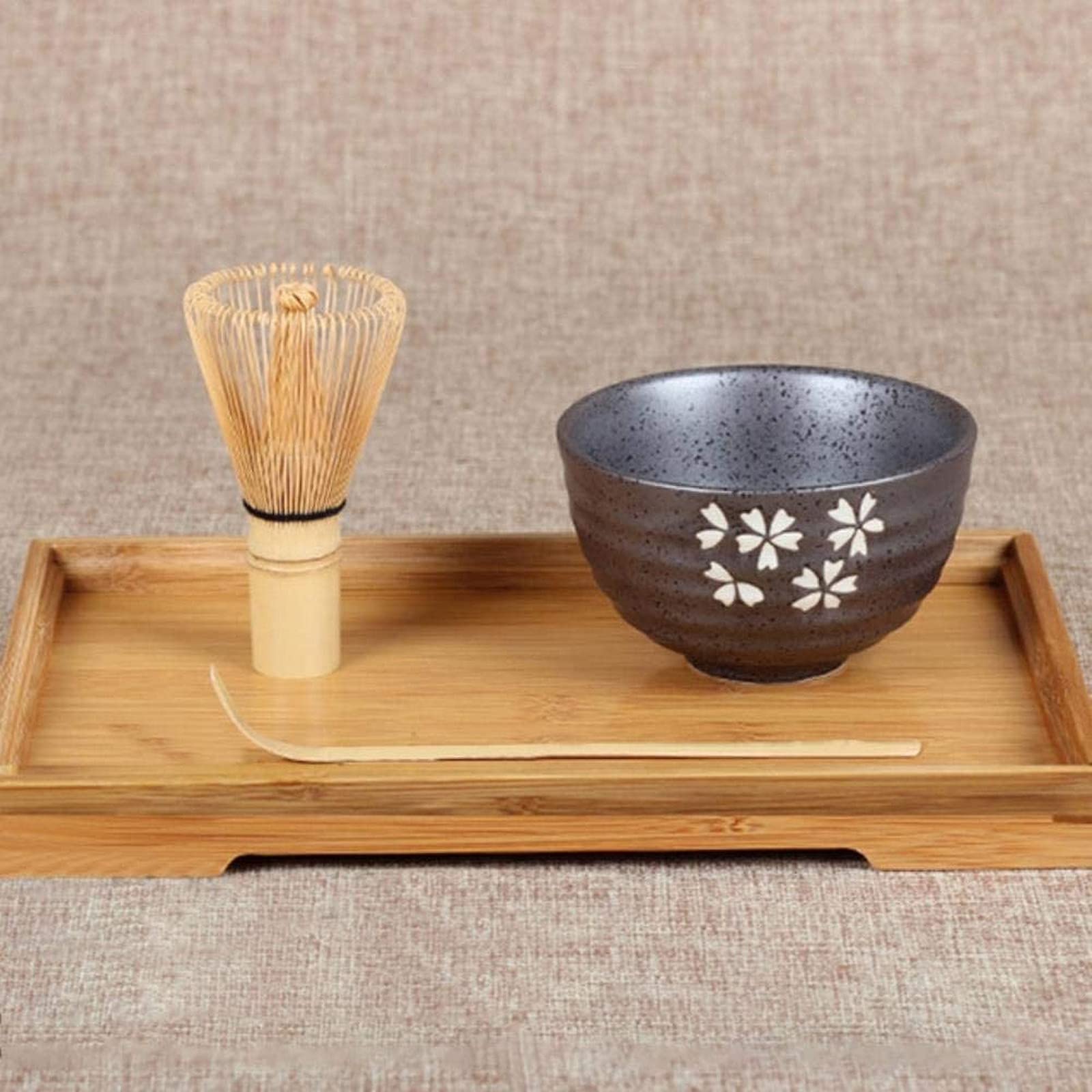 Premium Japanese Matcha Tea Set - 3-Piece Ceramic Matcha Bowl, Bamboo Whisk & Tea Spoon - Authentic Traditional Teaware for Tea Ceremony & Home Use - 5 Elegant Styles Available