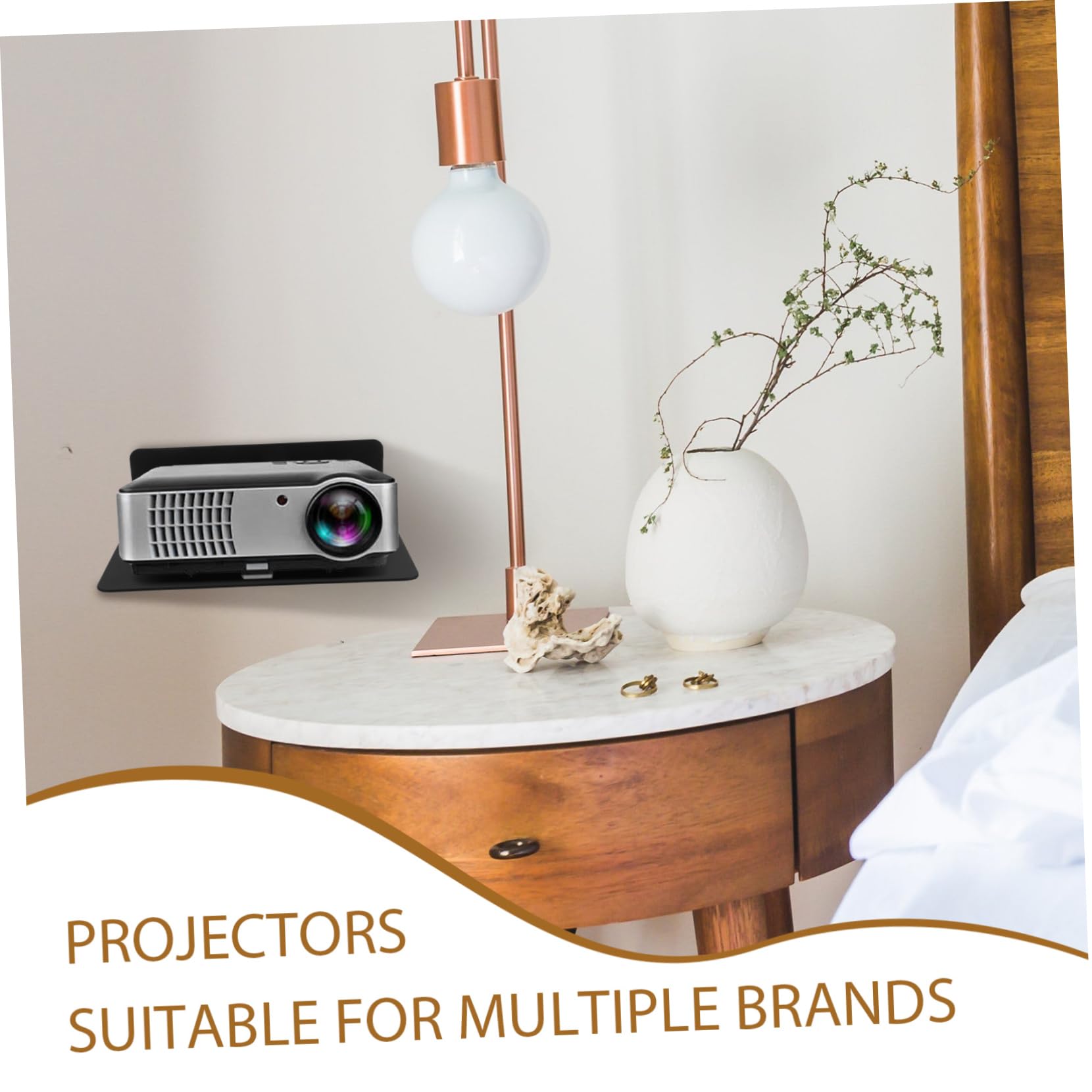 STOBOK 4-Piece Wall Mount Set - Universal Projector Bracket, Router Holder, Camera Mount & Storage Shelf for WiFi Router, Security Camera & Home Organization | Perfect for Home Theater, Office & Smart Home Setup