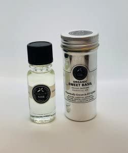 Organic Basil Essential Oil - Sweet (Ocimum Basilicum) 50ml | 100% Pure Therapeutic Grade | Aromatherapy, Relaxation & Skin Care | NHR Organic Oils | Perfect for Diffusers, Massage & DIY Beauty Products