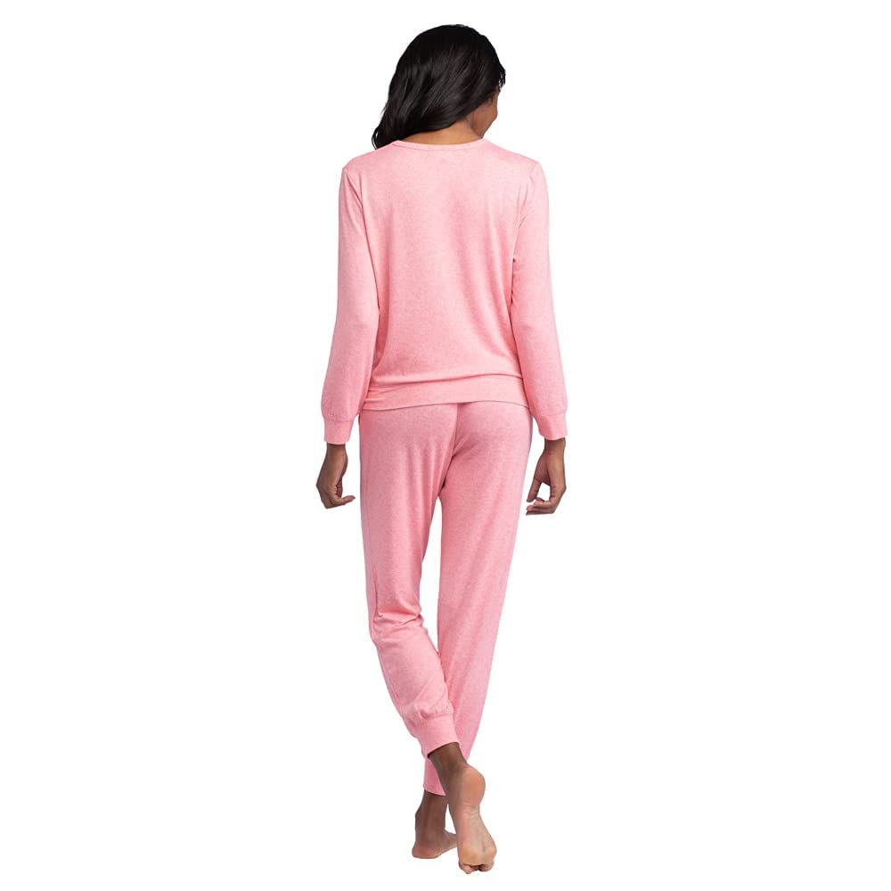 Ultra Soft Women's 2-Piece Jersey Lounge Set - Comfortable Crew Neck Summer Loungewear for Relaxation & Sleep | Perfect for Home, Yoga, and Travel