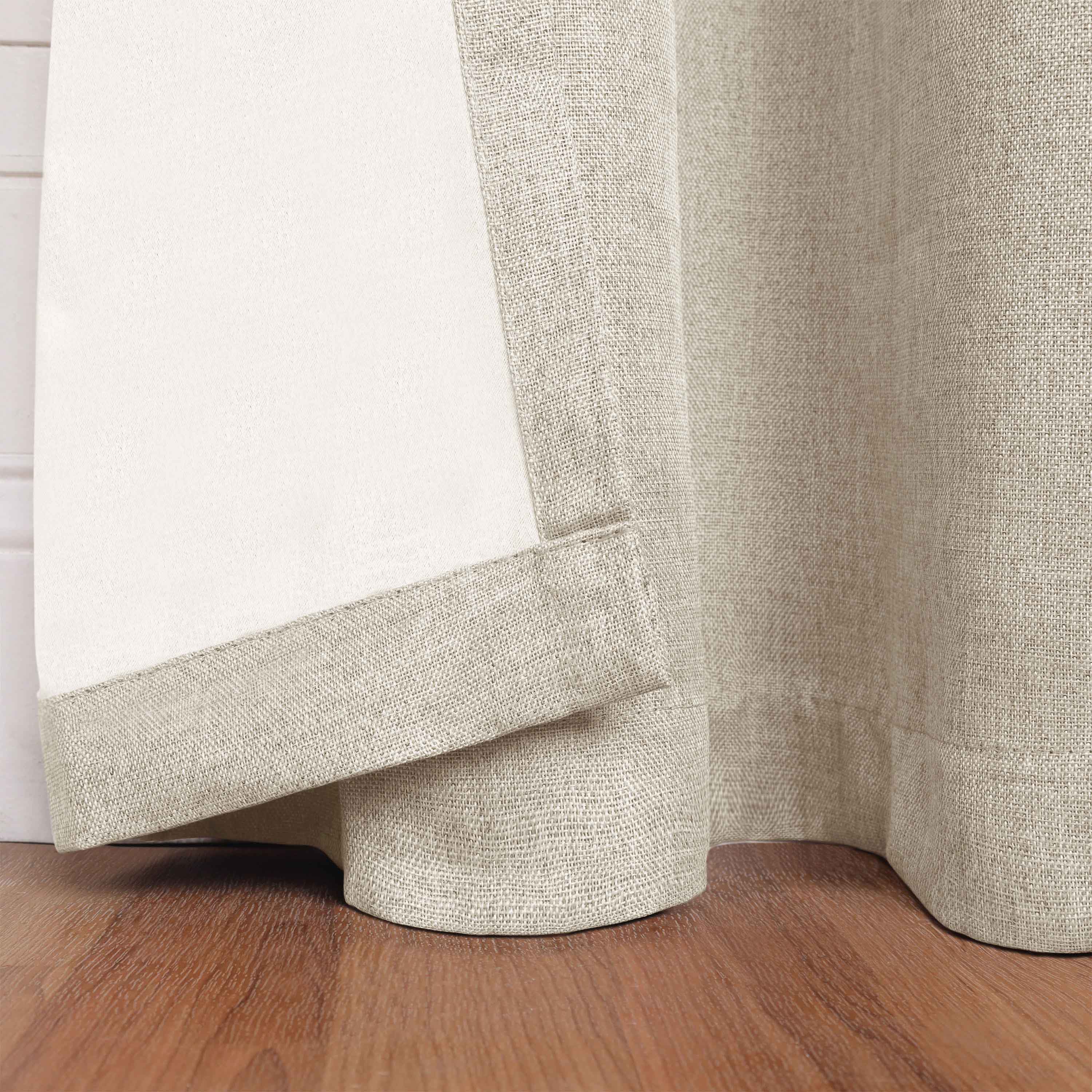Premium Blackout Curtains Set of 2 - 100% Linen Fabric, Machine Washable, Room Darkening for Better Sleep - Ideal for Bedrooms, Home Theater & Nursery