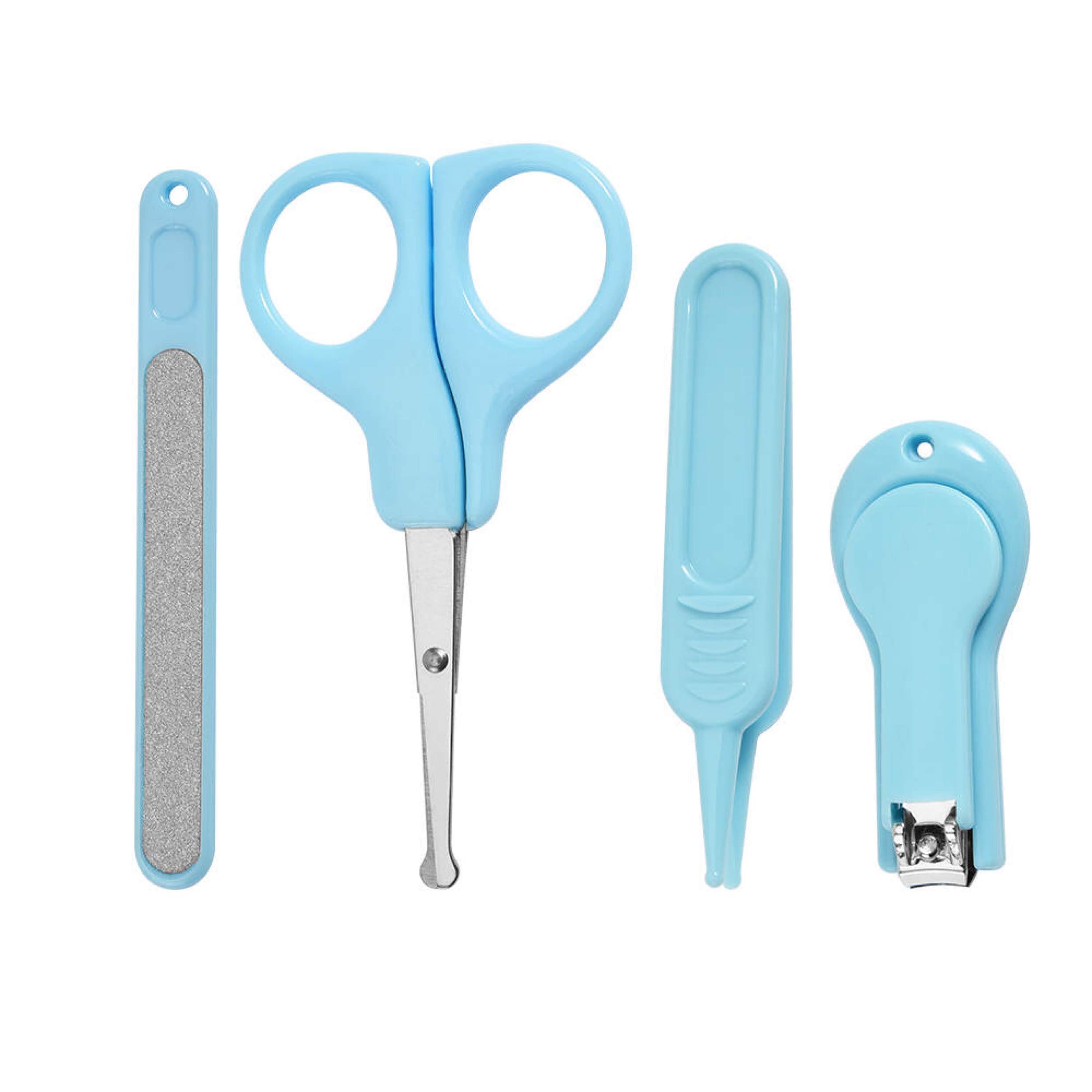 Baby Nail Care Kit 4-in-1 - Safe Infant & Toddler Manicure Pedicure Set for Newborns to Kids (Blue) | Gentle Nail Trimming & Grooming Essentials for Baby Healthcare & Hygiene at Home