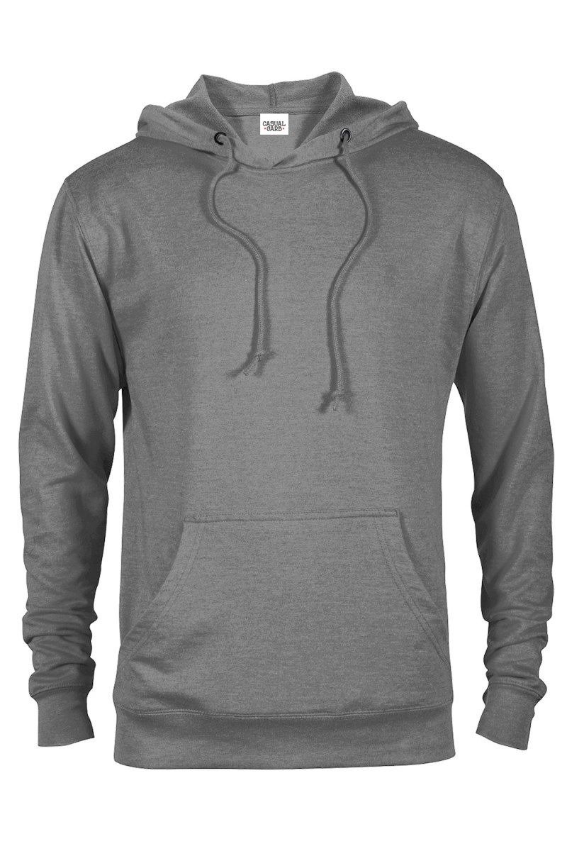 Men's Lightweight Fleece Hoodie - Casual Fitted Heather French Terry Pullover Hooded Sweatshirt for Everyday Wear, Gym & Outdoor Activities
