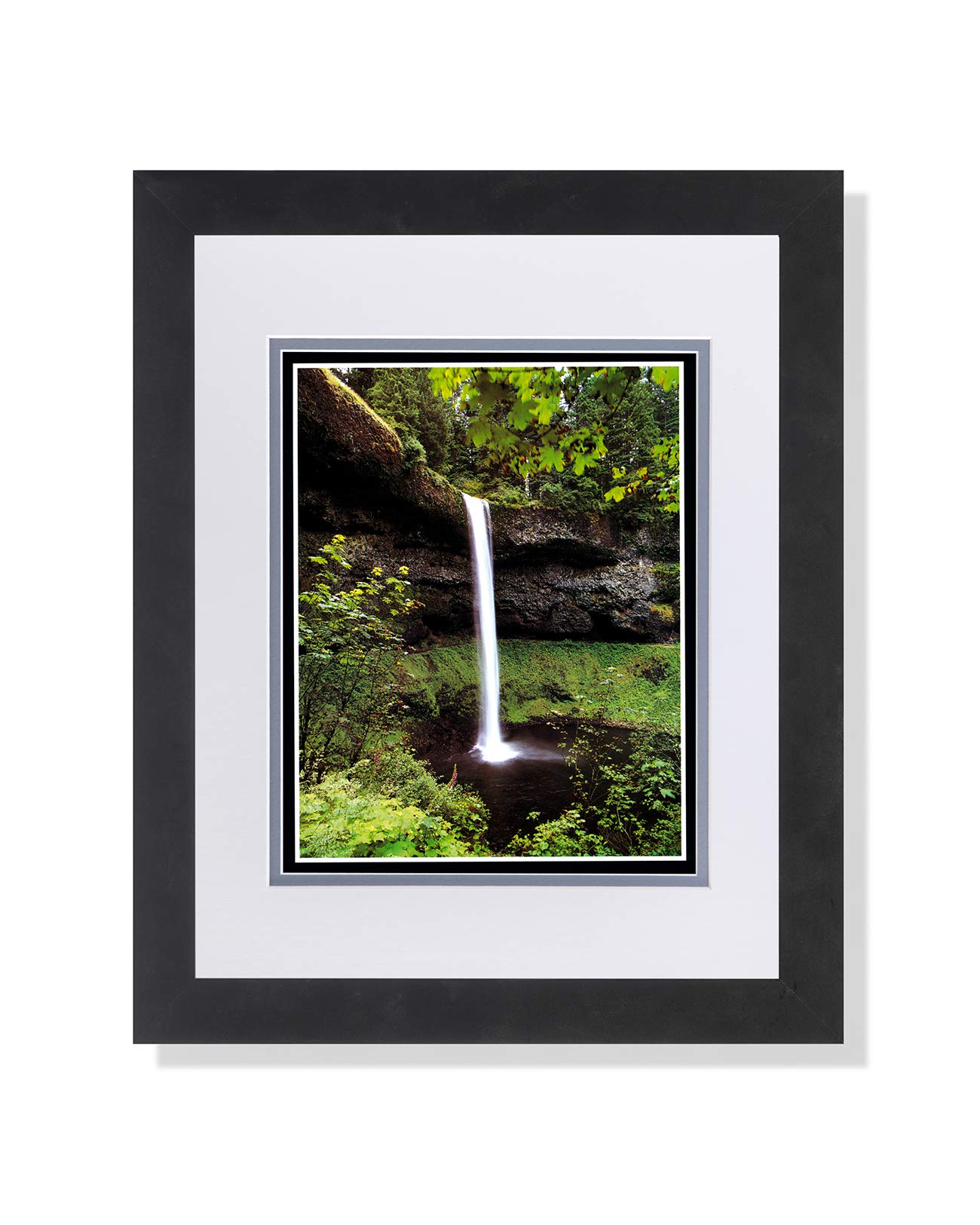 South Fall Waterfall at Silver Falls State Park - Framed Art Print with Mat - Nature Photography Wall Decor for Living Room, Bedroom & Office