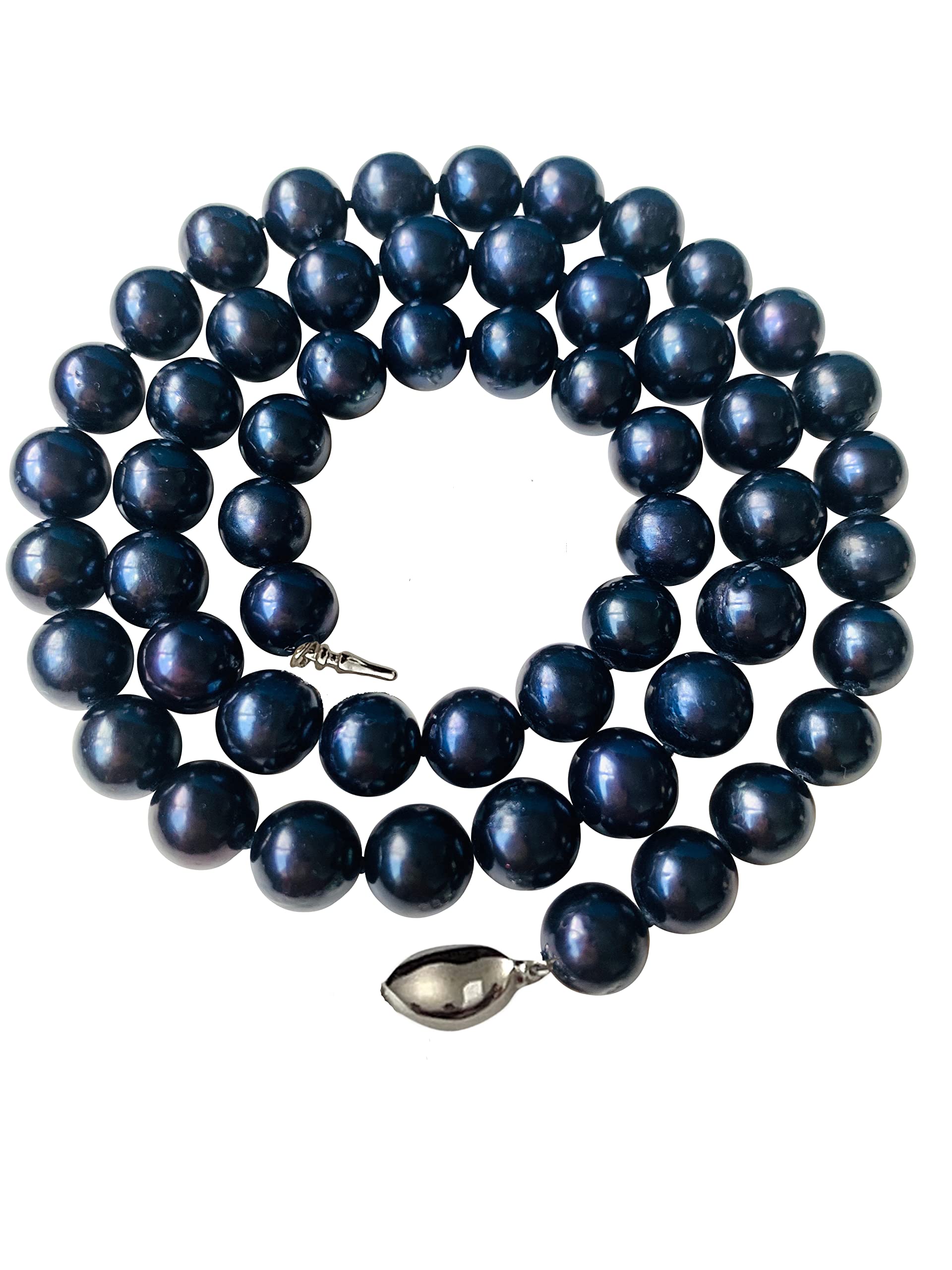 II ROUND PEARL II Genuine Black Cultured Freshwater Pearl Necklace - Sterling Silver Jewelry for Women & Men | Elegant Wedding, Anniversary & Birthday Gift | Perfect for Formal Events, Date Nights & Special Occasions