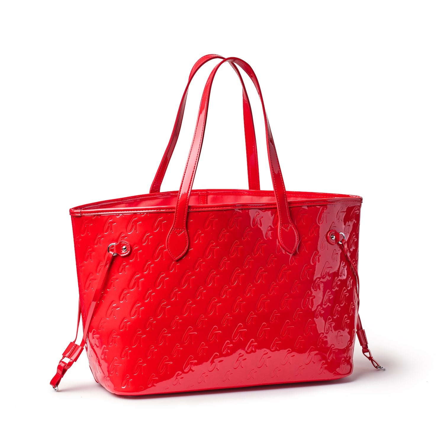 Monogram Glam Tote Bag - Mirror Red Luxury Handbag for Women | Perfect for Work, Travel & Everyday Use