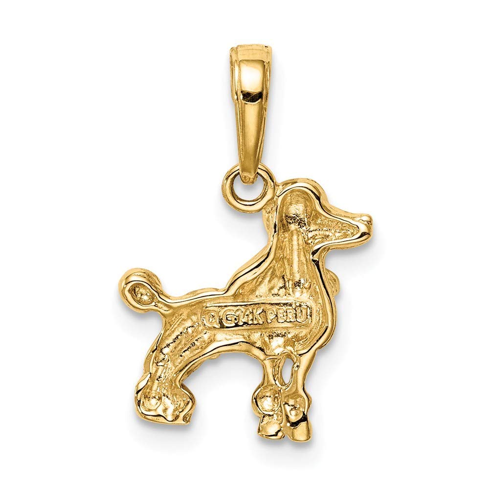 14K Yellow Gold Poodle Dog Pendant Necklace - Roy Rose Jewelry - Perfect Gift for Dog Lovers, Pet Owners & Animal Enthusiasts - Ideal for Birthdays, Anniversaries & Special Occasions