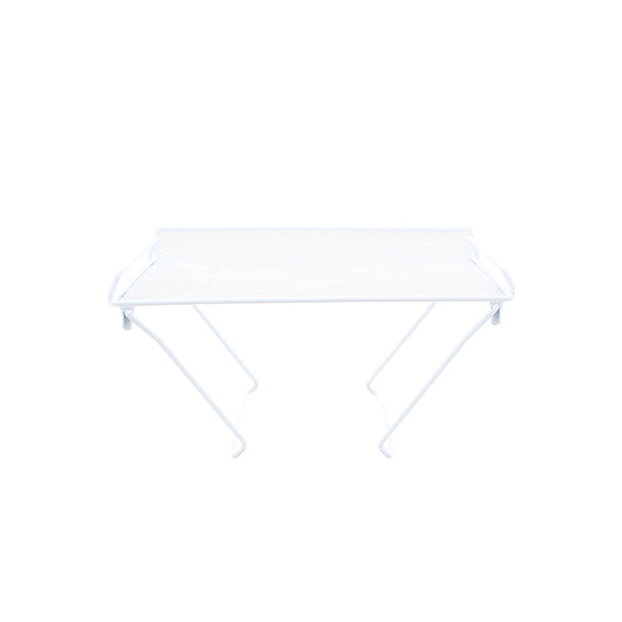Foldable Stackable Mesh Shelf Organizer - White Medium Size for Closet, Pantry & Bathroom Storage