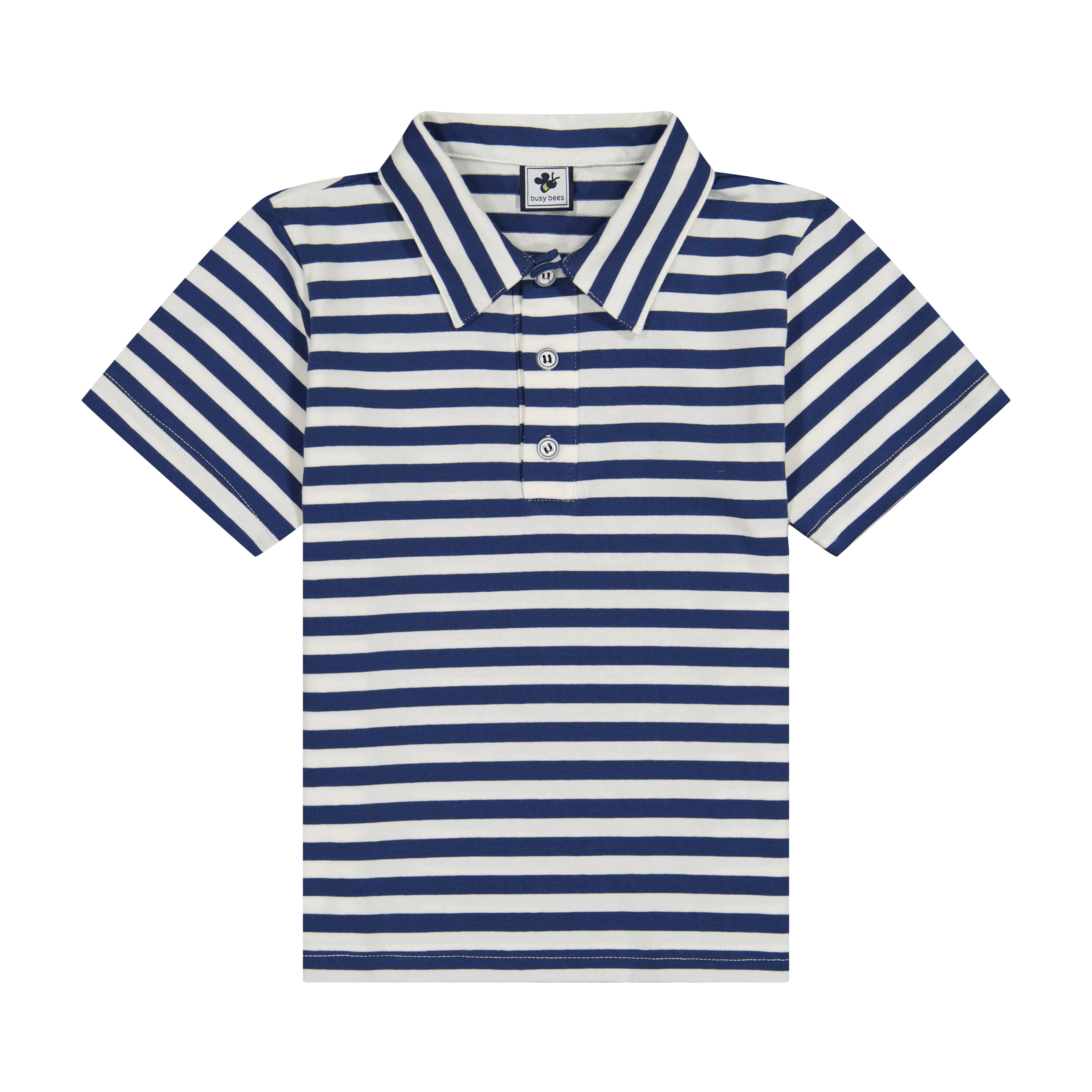 Boys Short Sleeve Polo Shirt with Varsity Stripes - Perfect for School, Sports & Casual Wear