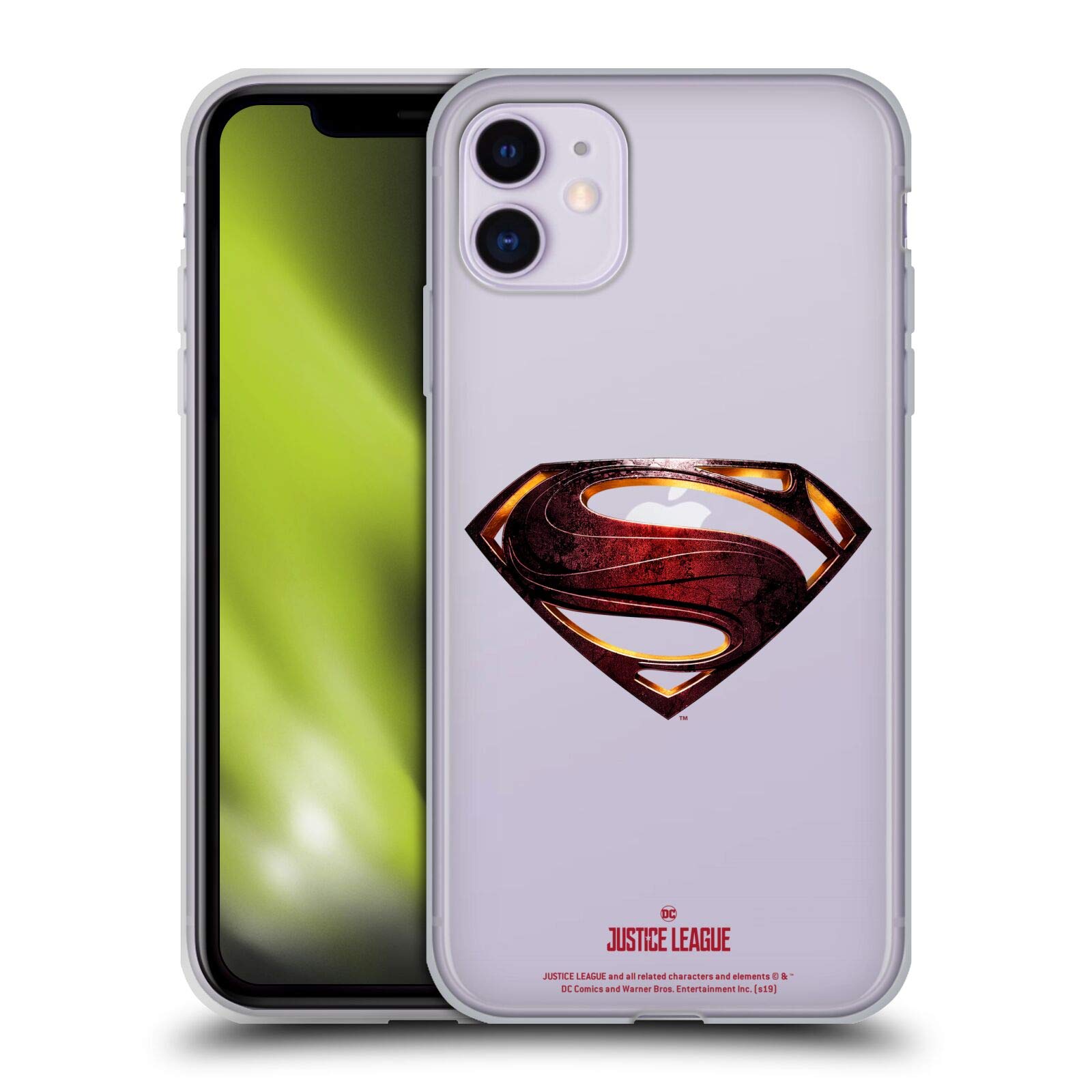 Officially Licensed Justice League Superman Logo Soft Gel Case for Apple iPhone 11 - Durable Protection with Superhero Style | Perfect for DC Fans, Movie Lovers & Everyday Use