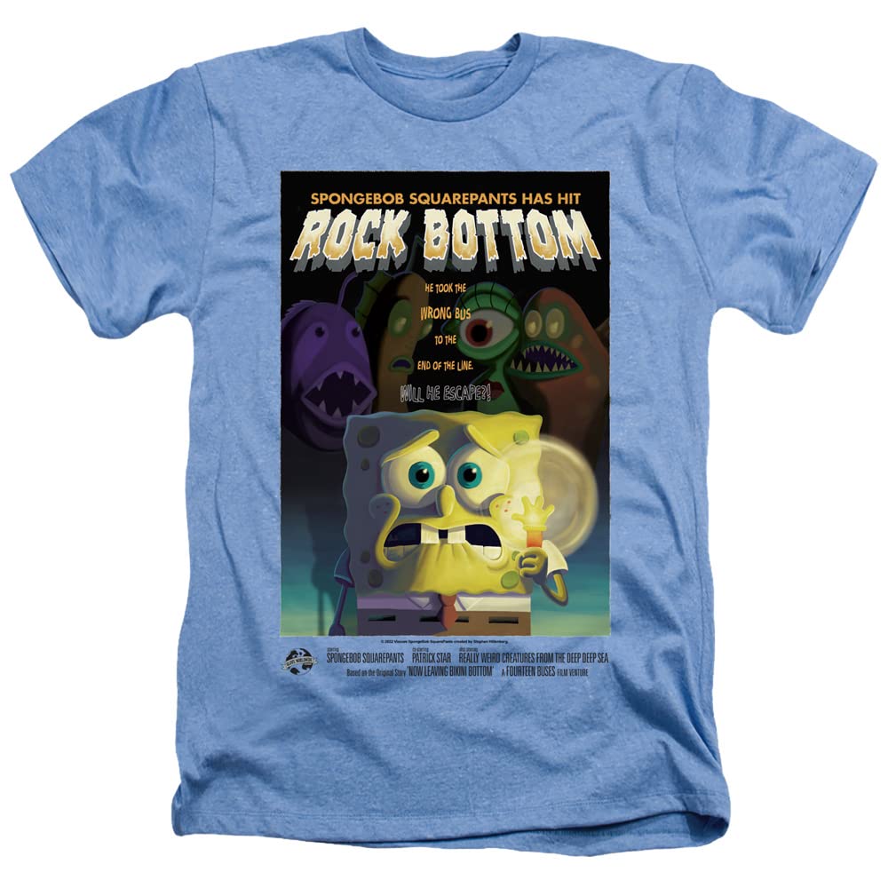 Spongebob Rock Bottom Unisex Adult Heather T-Shirt - Soft Cotton Graphic Tee for Men & Women - Perfect for Casual Wear, Cosplay & Gifts