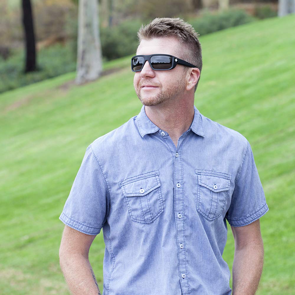 Spy Optic Men's McCoy Rectangular Sunglasses 63mm - UV Protection Polarized Lenses for Driving, Outdoor Sports & Fashion