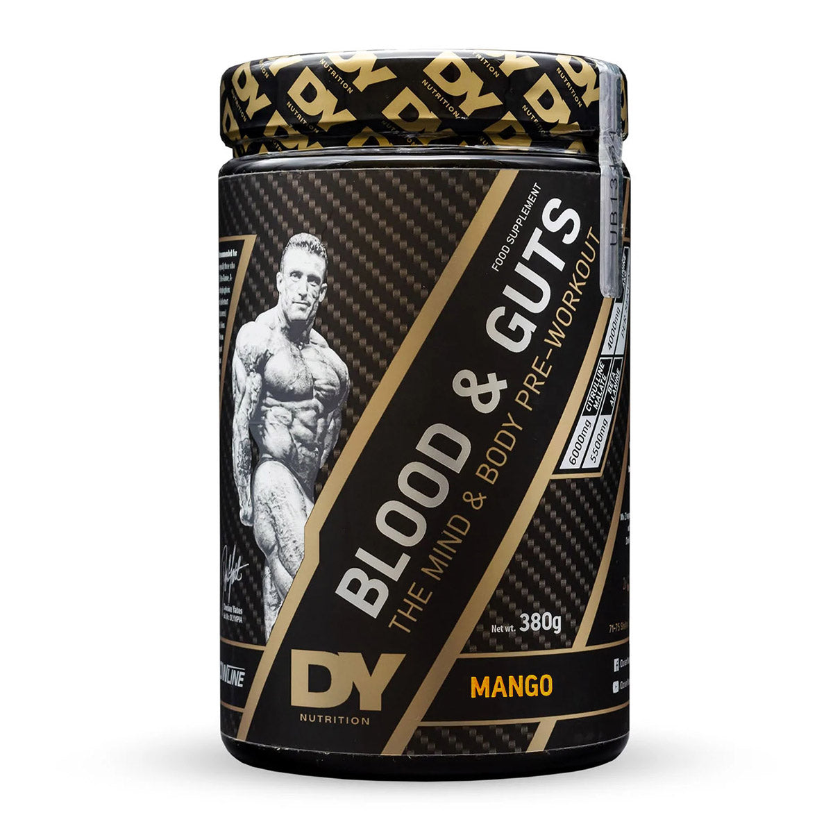Dorian Yates DY Nutrition Blood And Guts Pre-Workout Supplement - 380g for Muscle Growth & Energy Boost | Perfect for Intense Training & Bodybuilding Workouts