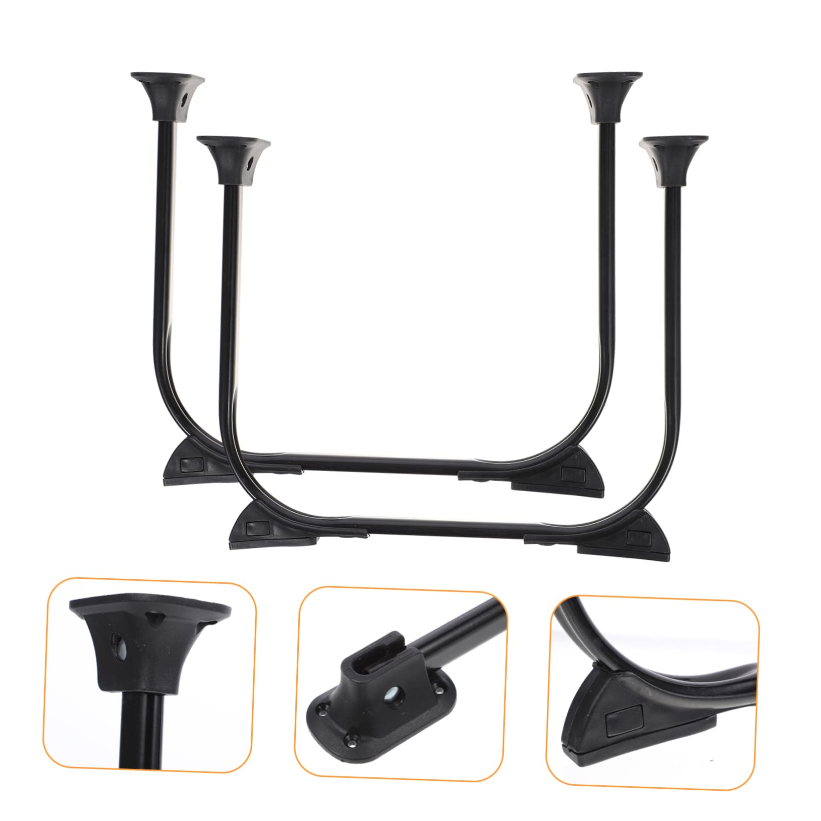 Operitacx 2-Pack Foldable Furniture Legs - Adjustable Metal Table Legs for Nightstand, Small Table, Chair & Bed - Heavy Duty Fork Design for Home & Office Use