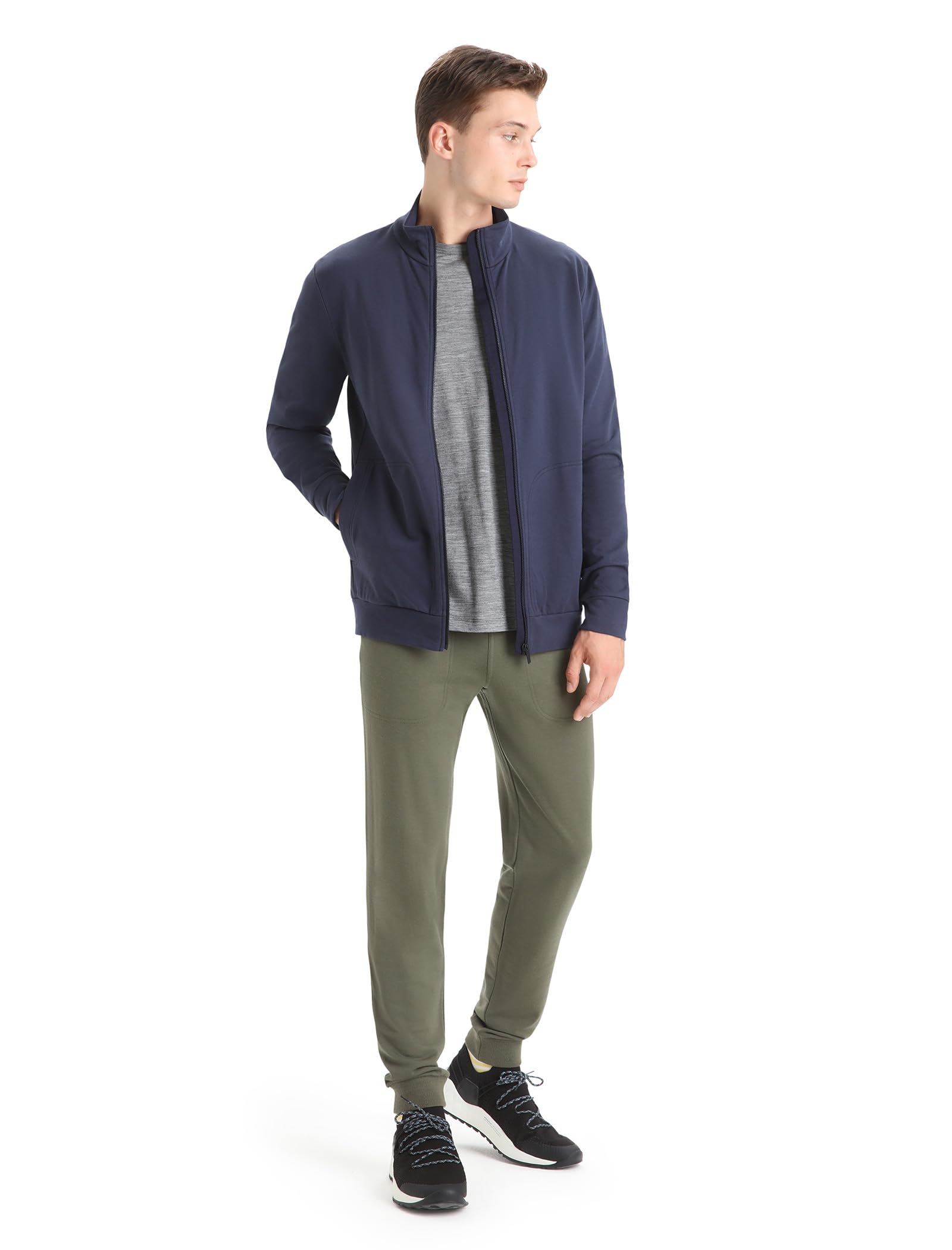 Icebreaker Merino Men's Central Long Sleeve Full-Zip Casual Wool Sweatshirt | Warm & Comfortable Lounge Wear for Outdoor Activities & Relaxation at Home