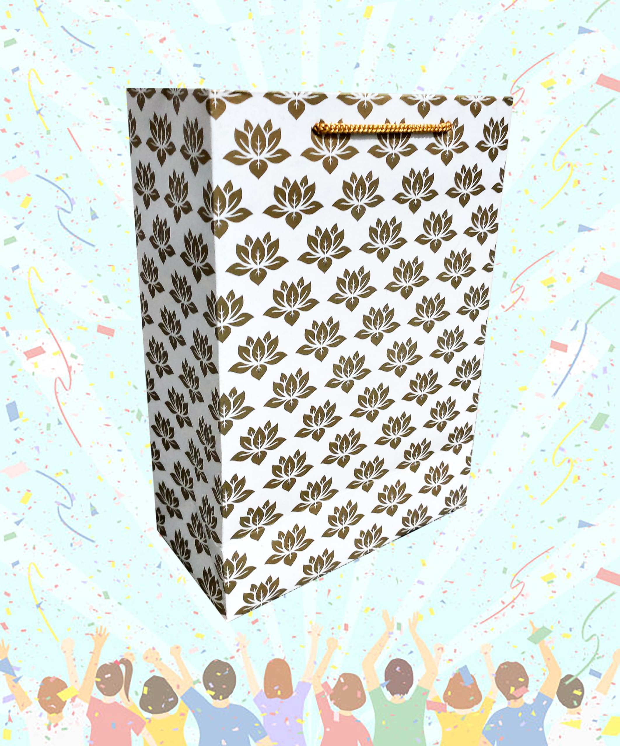 Eco-Friendly Urban Cardstock Gift Bags 8x4x12 Inches - Perfect for Baby Showers, Birthdays, Christmas, Weddings & Parties | Premium White Paper Gift Bags for Holiday Presents, Engagement Gifts & Special Occasions (Pack of 10) | Great for Party Favors, Return Gifts & Celebration Decorations