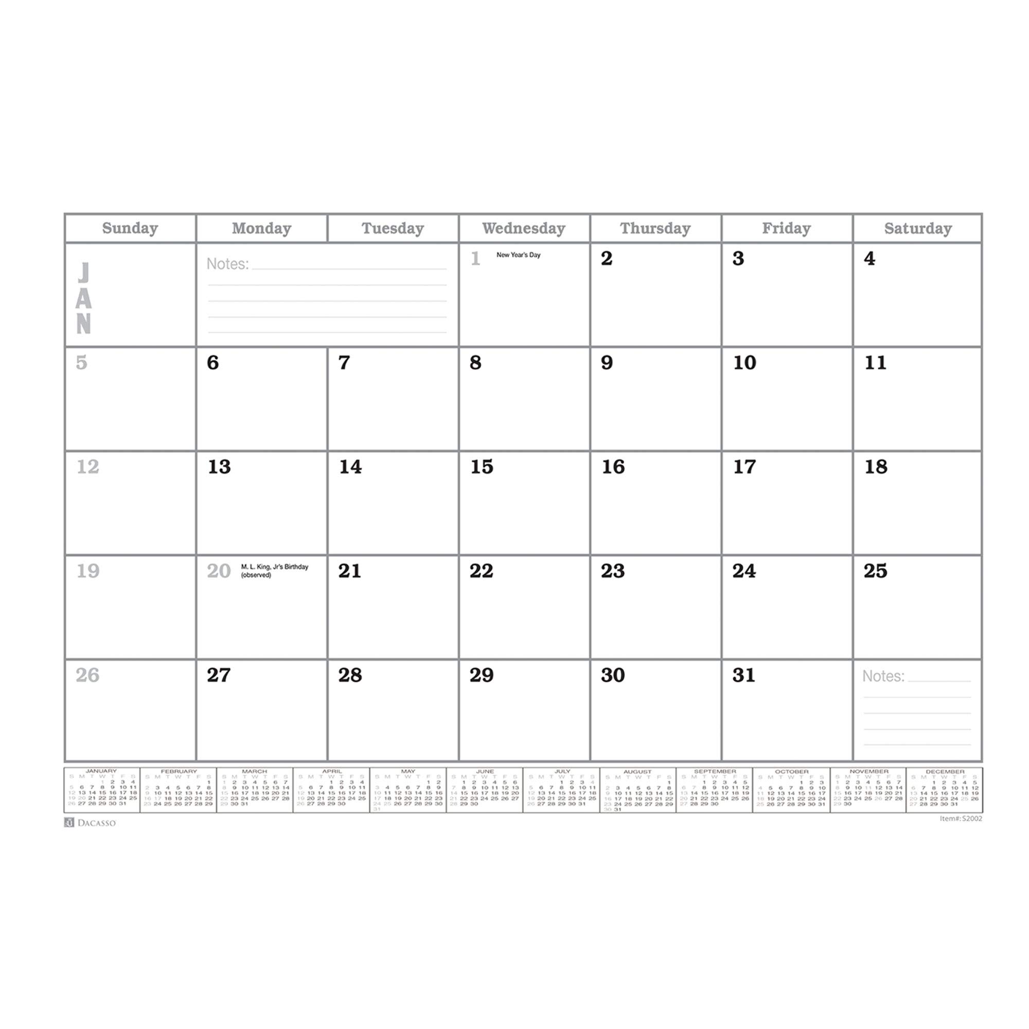 Dacasso Leather Desk Calendar Pad - 34 x 20 Inches, Rustic Brown Leather Planner for Office & Home - Perfect for Scheduling, Organizing & Productivity (Home Office, Executive Desk, Gift Idea)