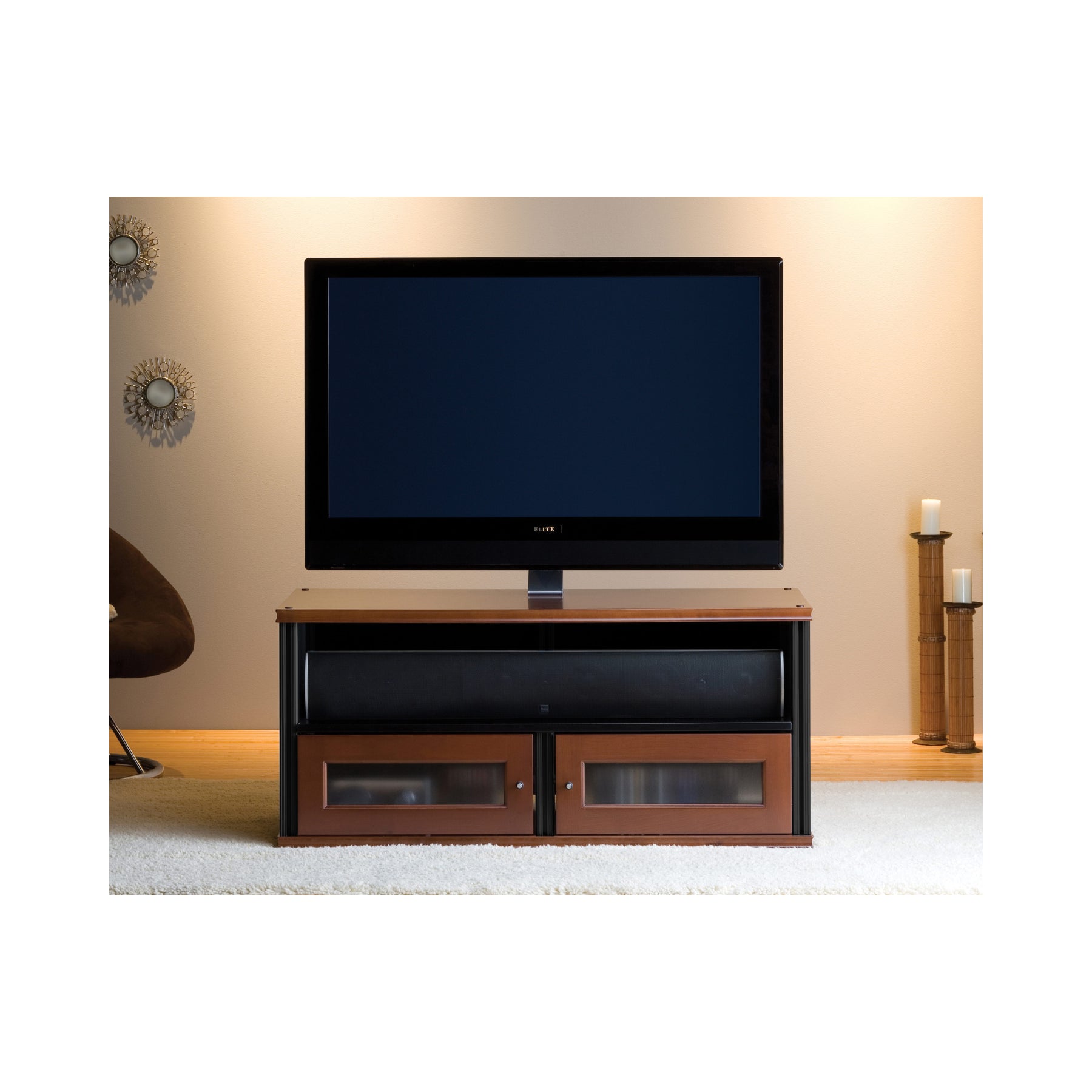 Salamander Designs Synergy PM2 TV Mount for Twin Width Cabinets - Black | Open Box Clearance | Perfect for Home Theater & Living Room Setup