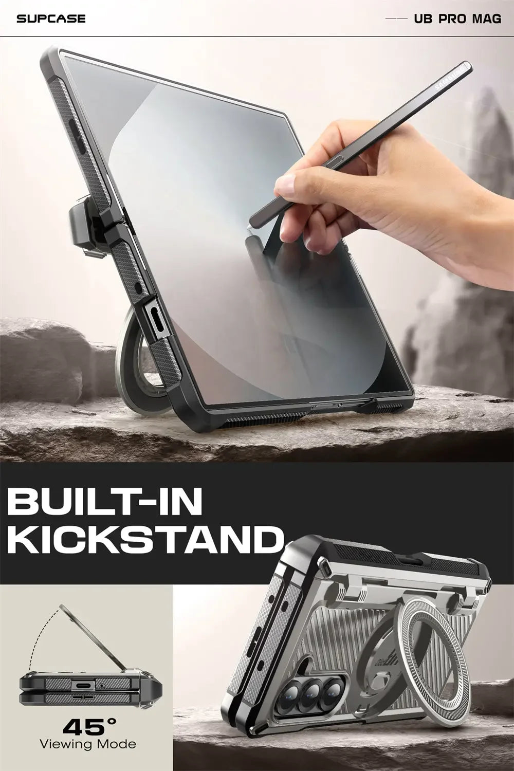 SUPCASE UB Pro Magnetic Rugged Shockproof Case for Samsung Galaxy Z Fold 6 - Heavy Duty Protection for Work, Outdoor & Travel