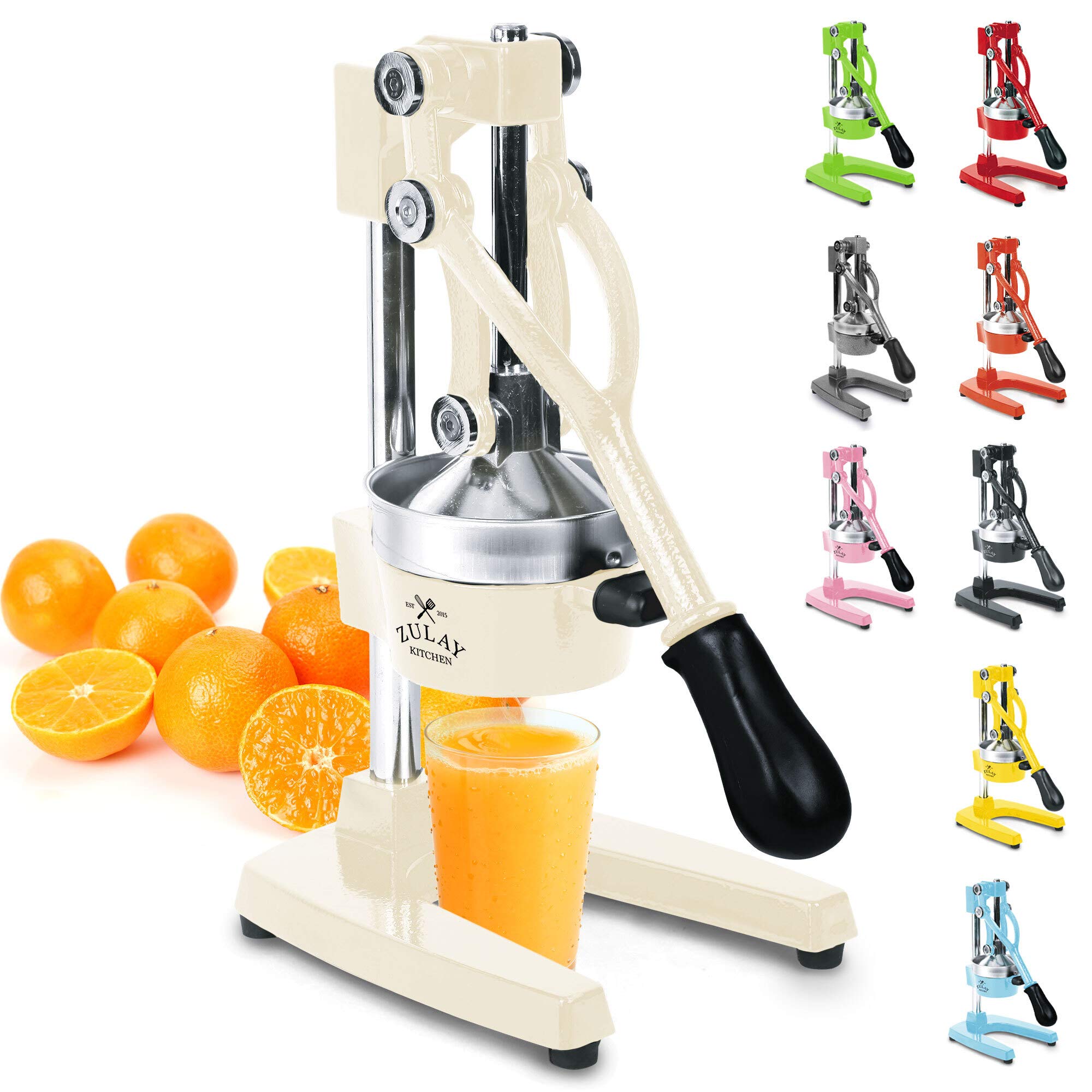 Premium Manual Citrus Juicer - Heavy Duty Metal Lemon & Orange Squeezer - Professional Lime Press with Stable Stand - Perfect for Fresh Juice Bars, Home Kitchens & Healthy Breakfasts