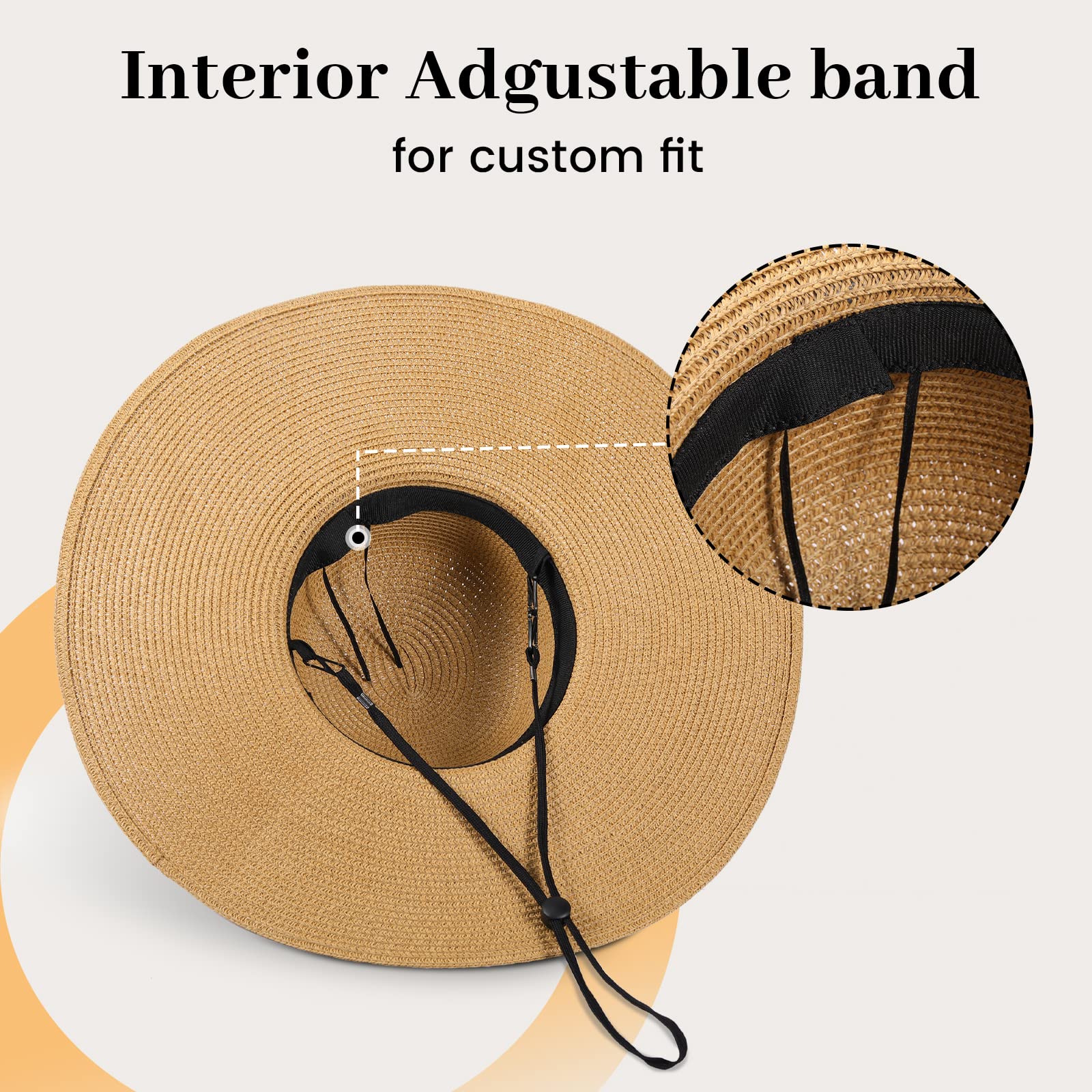 Women's UPF 50+ Sun Hat - Breathable Straw Beach Hat with Wide Brim for UV Protection, Foldable Summer Hat for Travel, Outdoor, Beach Vacations & Gardening