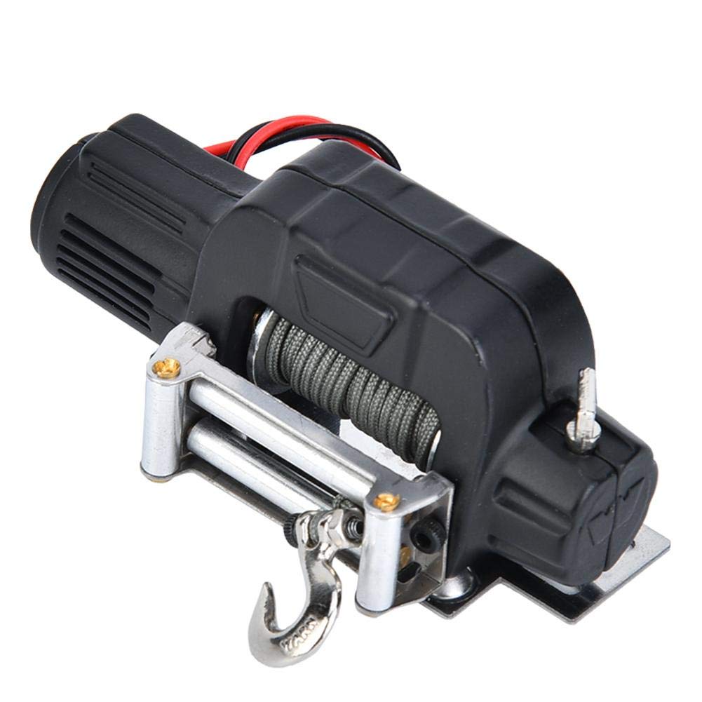 1/10 Scale RC Car Winch with Wireless Controller - Heavy Duty Remote Control Crawler Vehicle for Off-Road Adventure (Black) | Perfect for Rock Crawling, Trail Recovery & 4x4 RC Truck Accessories