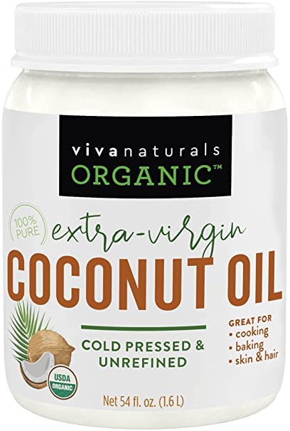 Organic Extra Virgin Coconut Oil - Cold-Pressed, Unrefined & Non-GMO for Hair, Skin & Cooking | USDA Certified, 54oz | Perfect for Moisturizing, Massage & Healthy Recipes