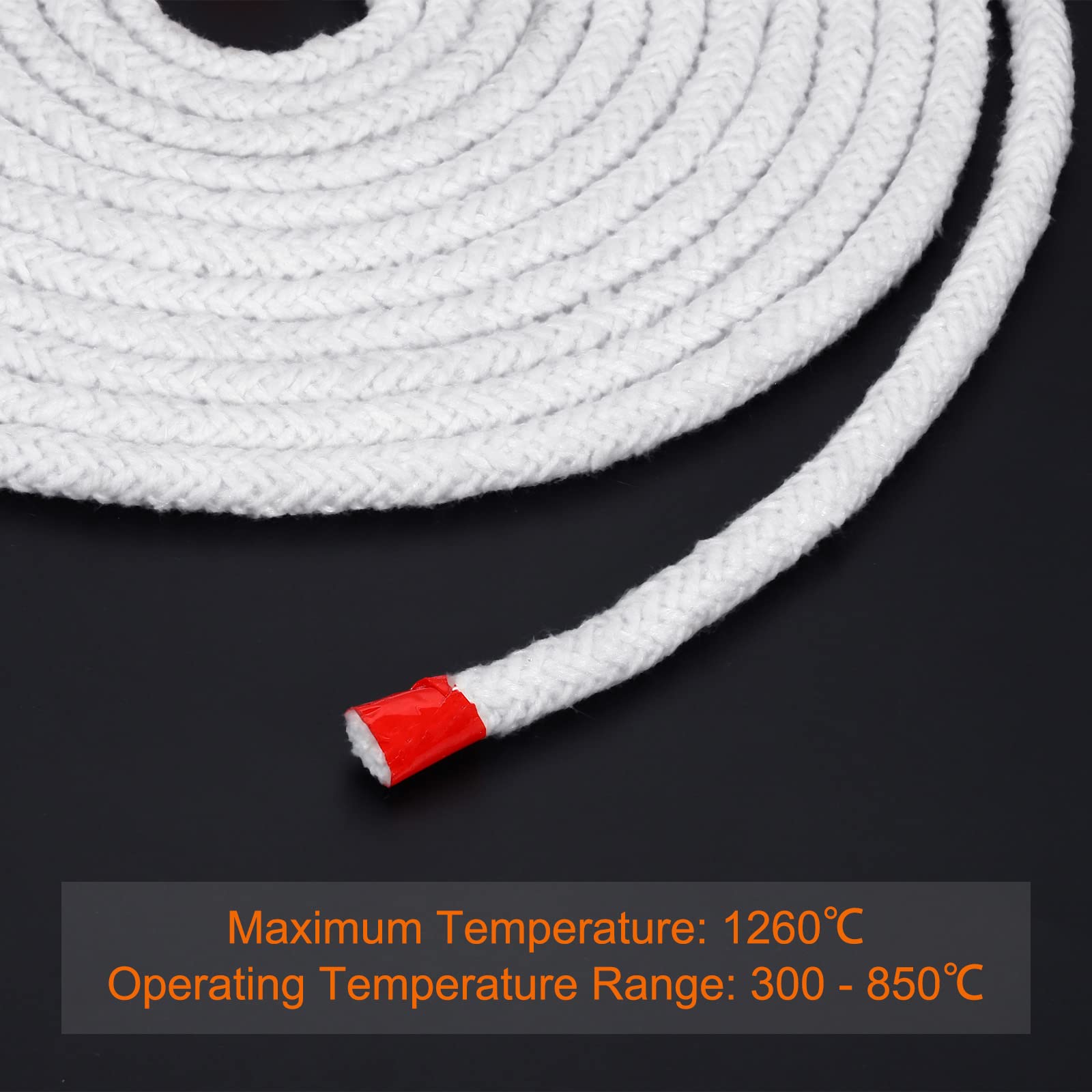 High-Temperature Ceramic Fiber Rope 22.97ft x 3/8