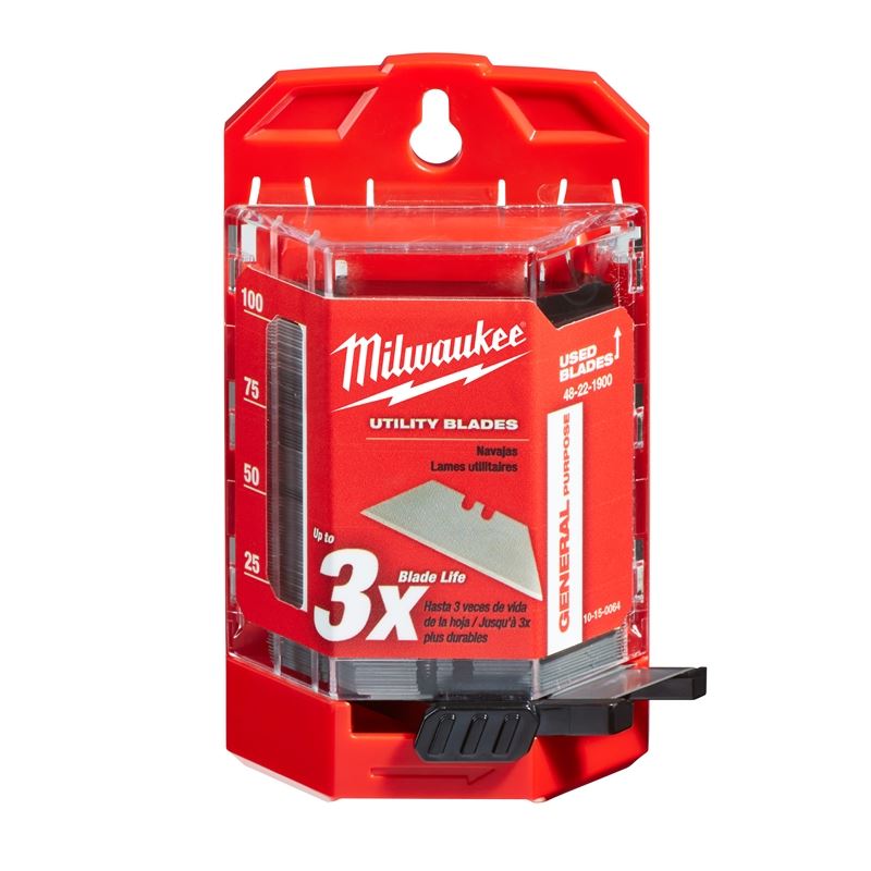 48-Pack Heavy Duty Utility Blades with Dispenser - 22mm x 1900mm, 100-Piece Multi-Purpose Razor Blades for Crafting, Box Opening & DIY Projects - Sharp Replacement Blades for Scrapers, Cutters & Home Improvement Tools