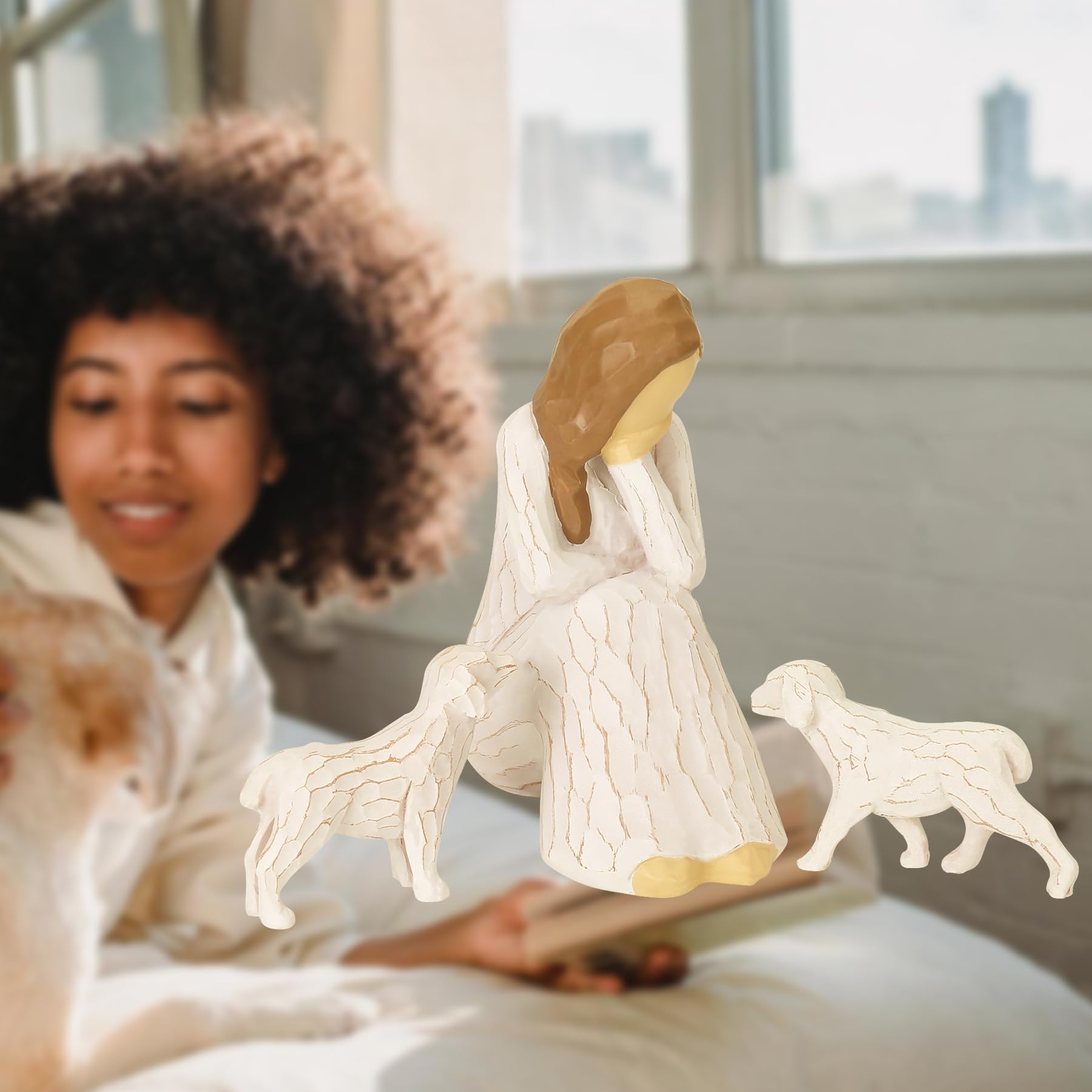 Angel of Friendship Dog Memorial Figurine - Sympathy Gift for Dog Loss, Bereavement Keepsake for Dog Lovers - Perfect for Pet Memorial Display, Comforting Gift for Women Coping with Pet Loss