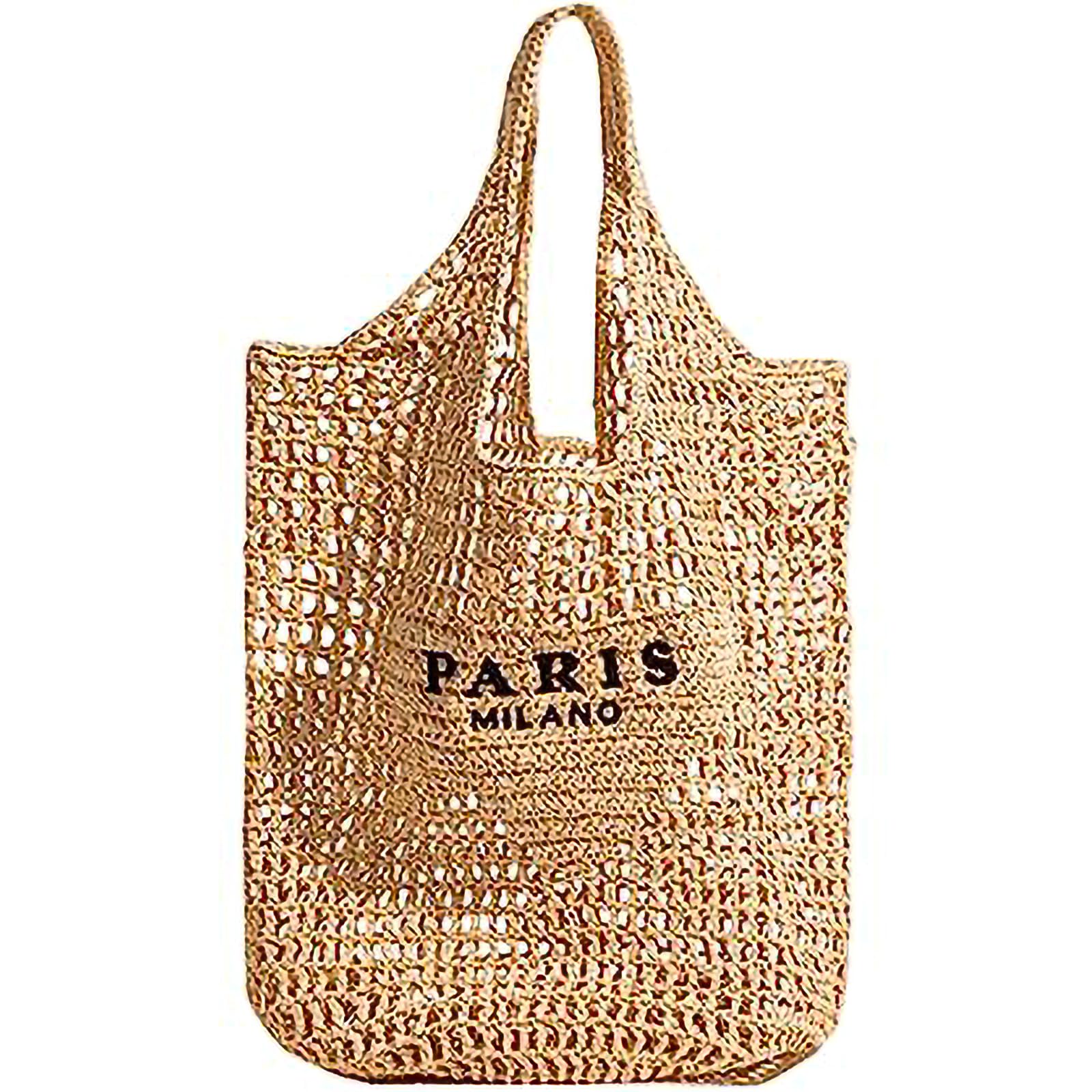 Women's Woven Straw Beach Tote Bag - Large Hollow Shoulder Hobo Handbag for Summer Travel, Picnic, Pool & Vacation Accessories